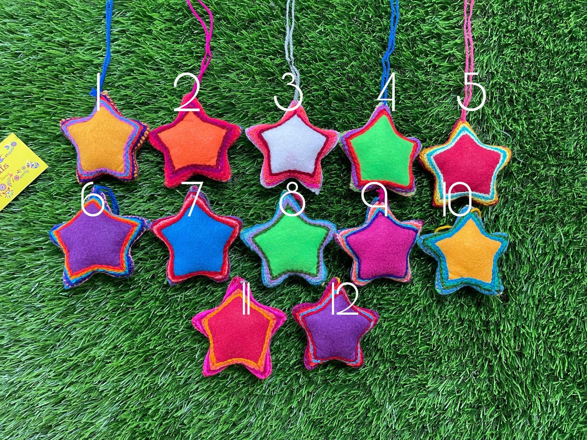 Artisan Handmade Star Tassel Charms - Handmade charms - Mexican Star Charms - Car Decor - Home Decor