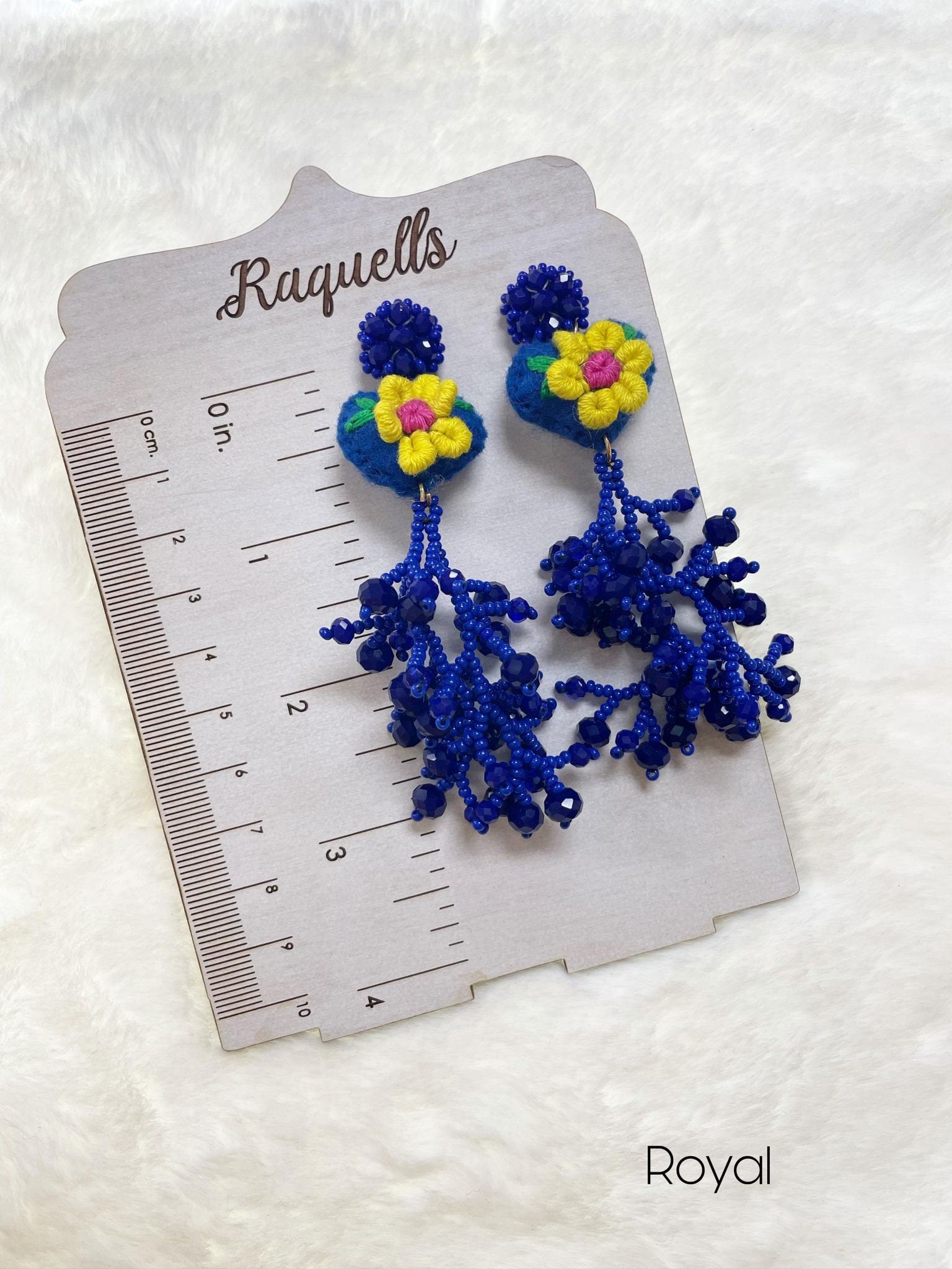 Image of Beautiful Handmade Heart Coral Earrings - Beaded Earrings - Handmade Earrings - Felt Earrings