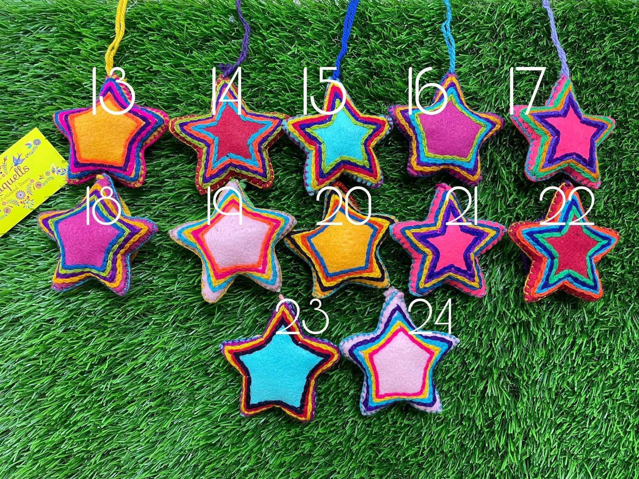 Artisan Handmade Star Tassel Charms - Handmade charms - Mexican Star Charms - Car Decor - Home Decor
