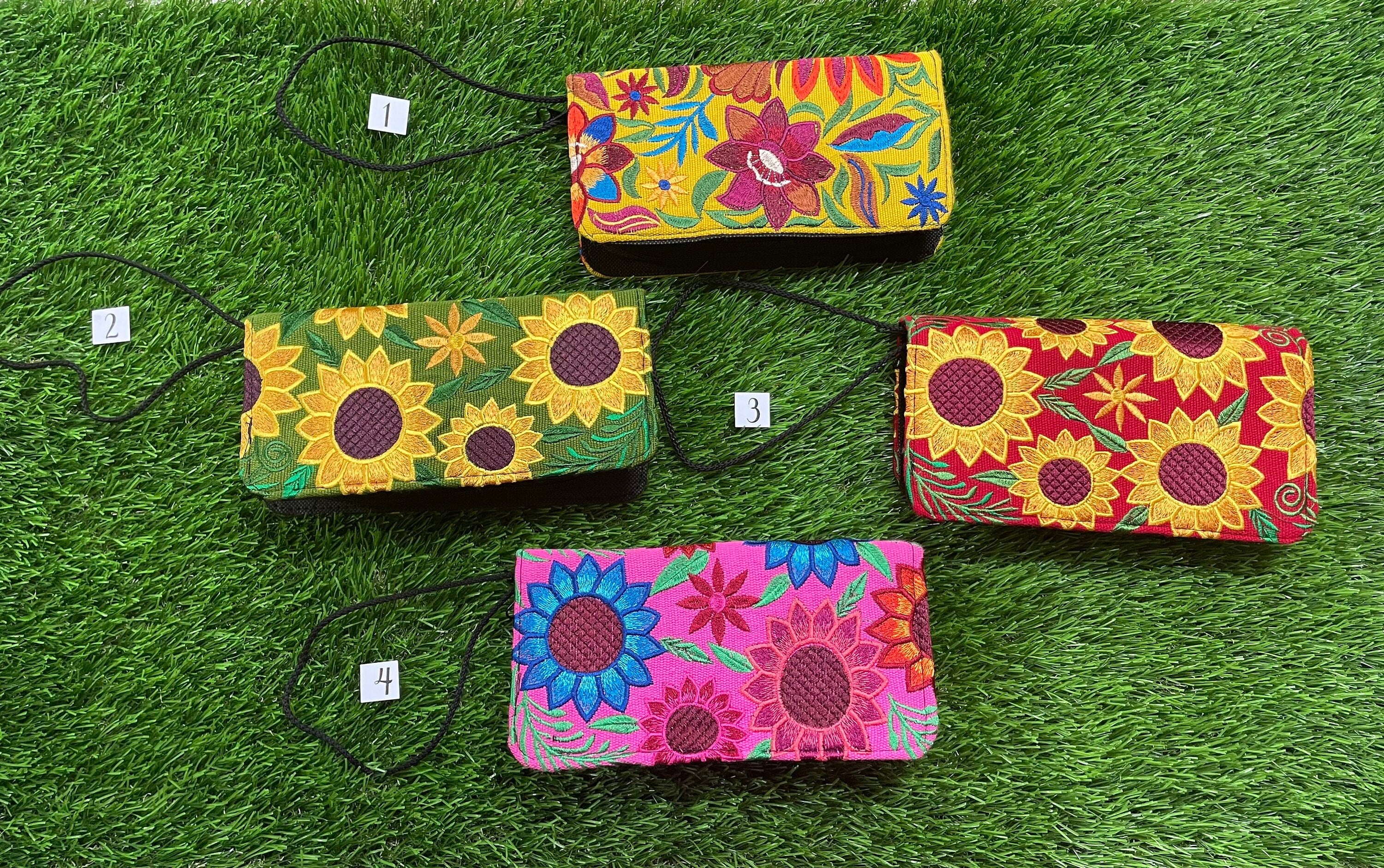 Image of Artisanal Floral Handmade Wallets - Floral Embroidery- Mexican Wallet