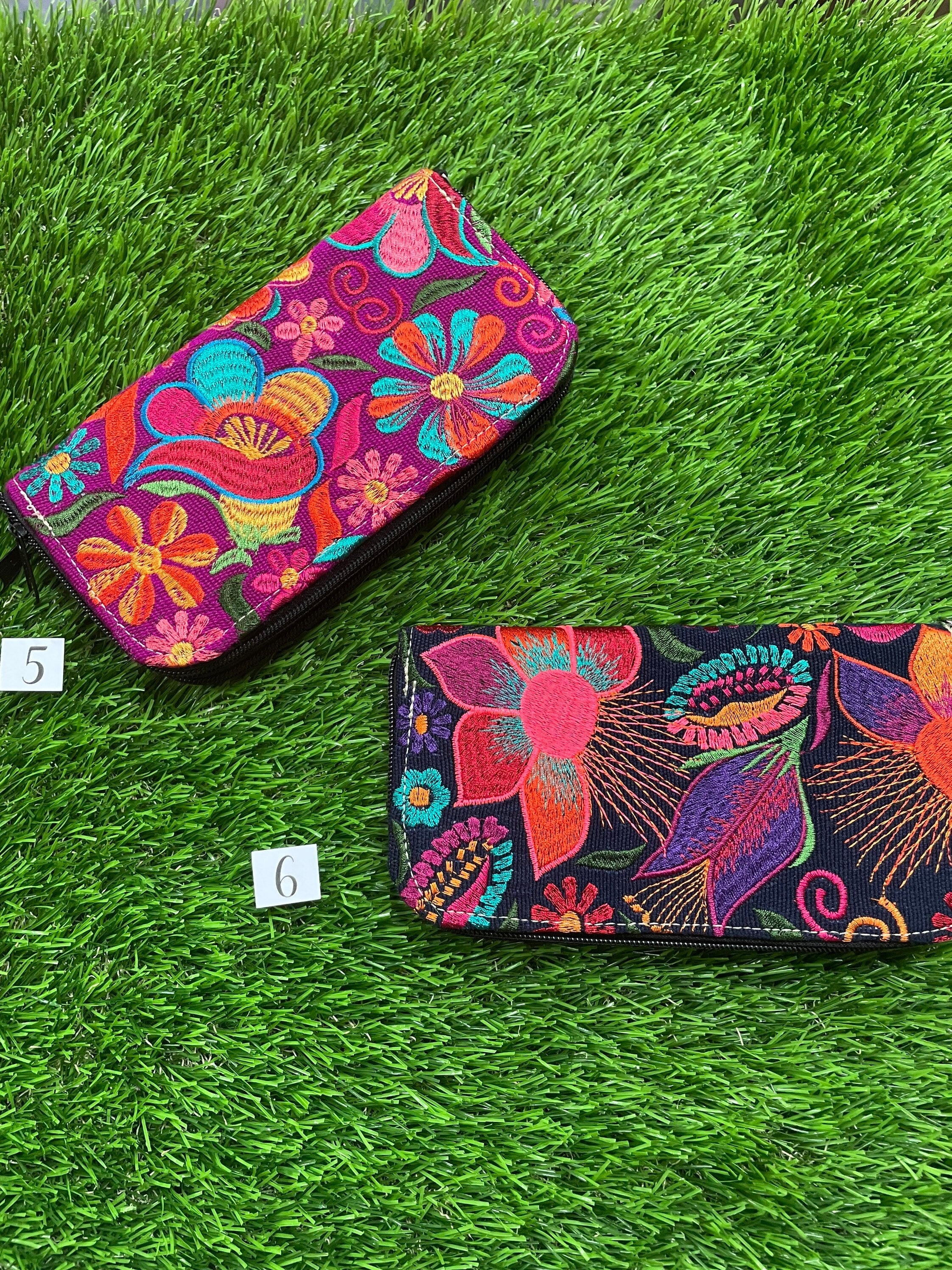 Image of Artisanal Floral Handmade Wallets - Floral Embroidery- Mexican Wallet