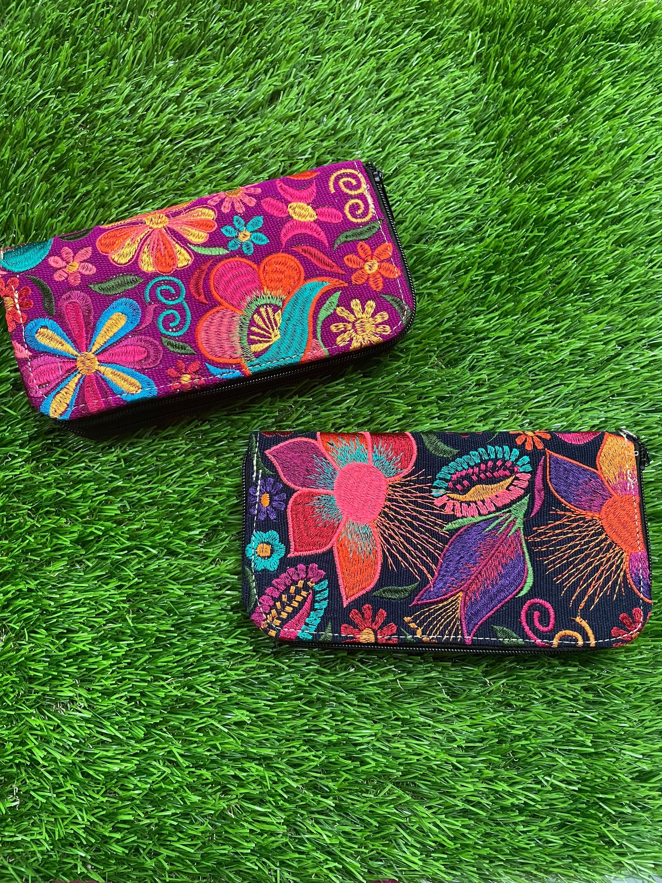 Image of Artisanal Floral Handmade Wallets - Floral Embroidery- Mexican Wallet