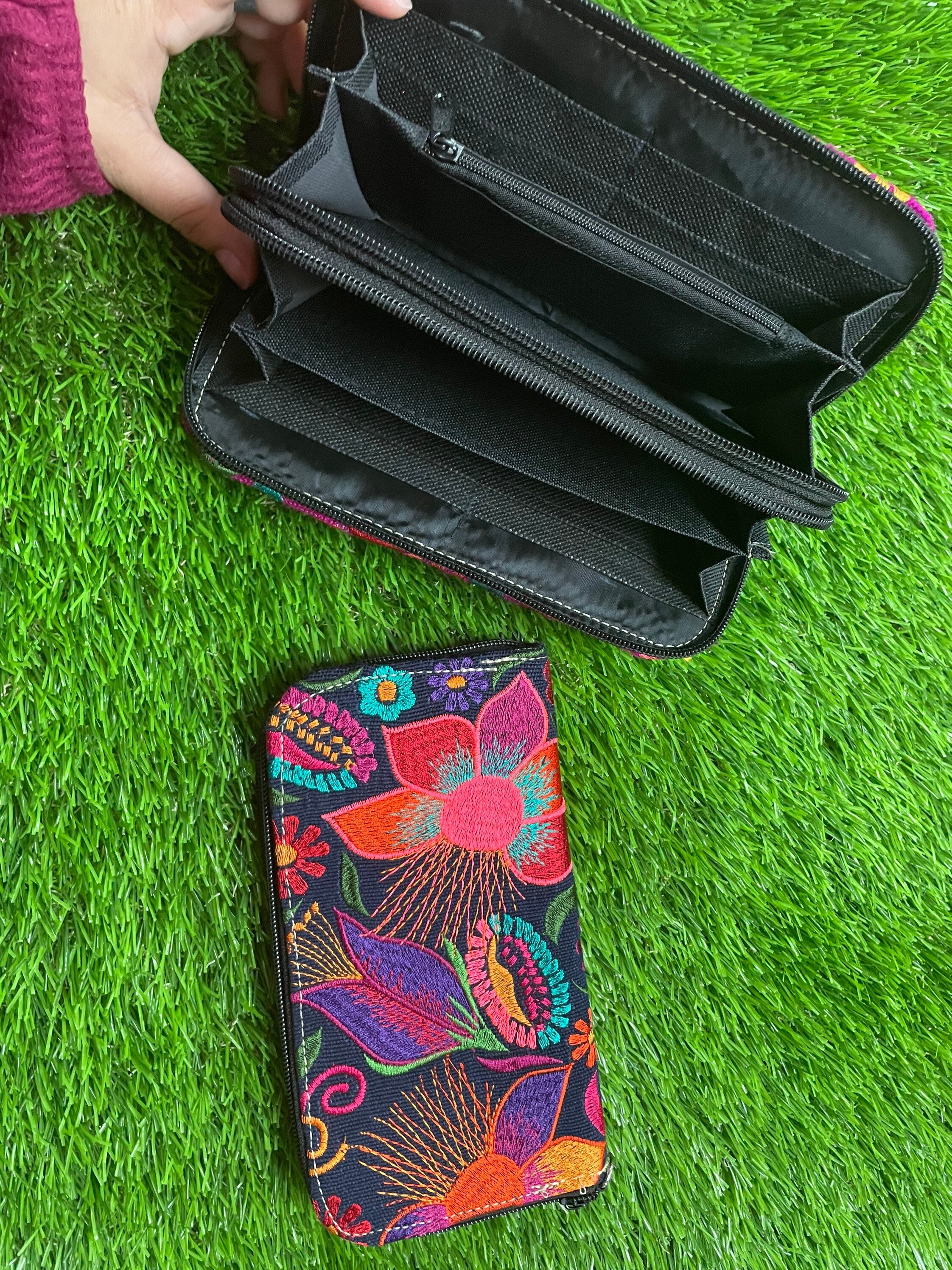 Image of Artisanal Floral Handmade Wallets - Floral Embroidery- Mexican Wallet