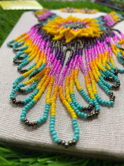 Image of Handmade Beaded Jewelry Set - Artisanal Necklace and Earrings - Made in Chiapas, Mexico