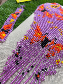 Image of Handmade Beaded Jewelry Set - Artisan Made Bracelet, Necklace and Earrings - Made in Chiapas, Mexico