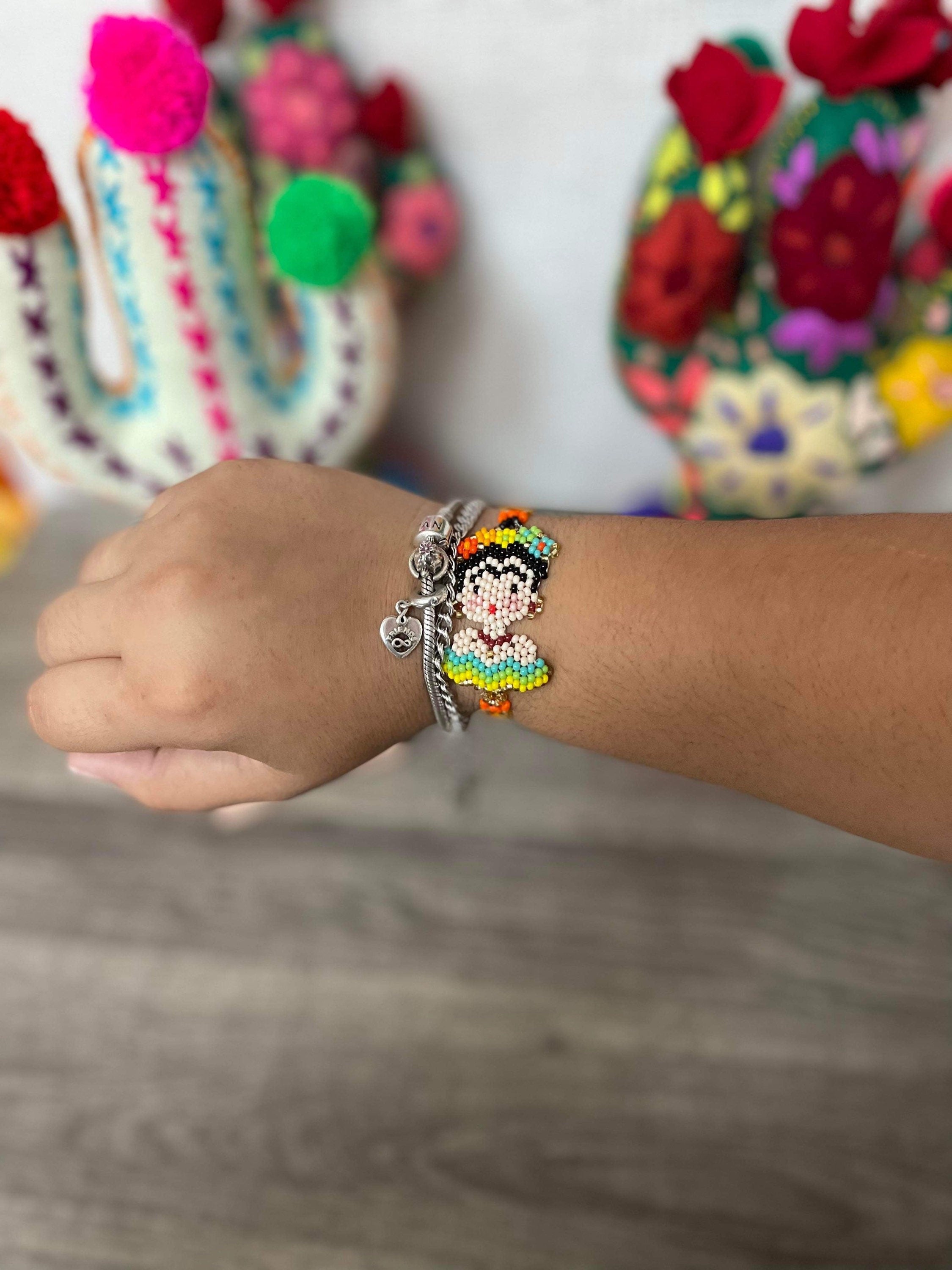 Image of Beautiful Hand Beaded Artisanal Frida Bracelets - Beaded Bracelets From Chiapas, Mexico