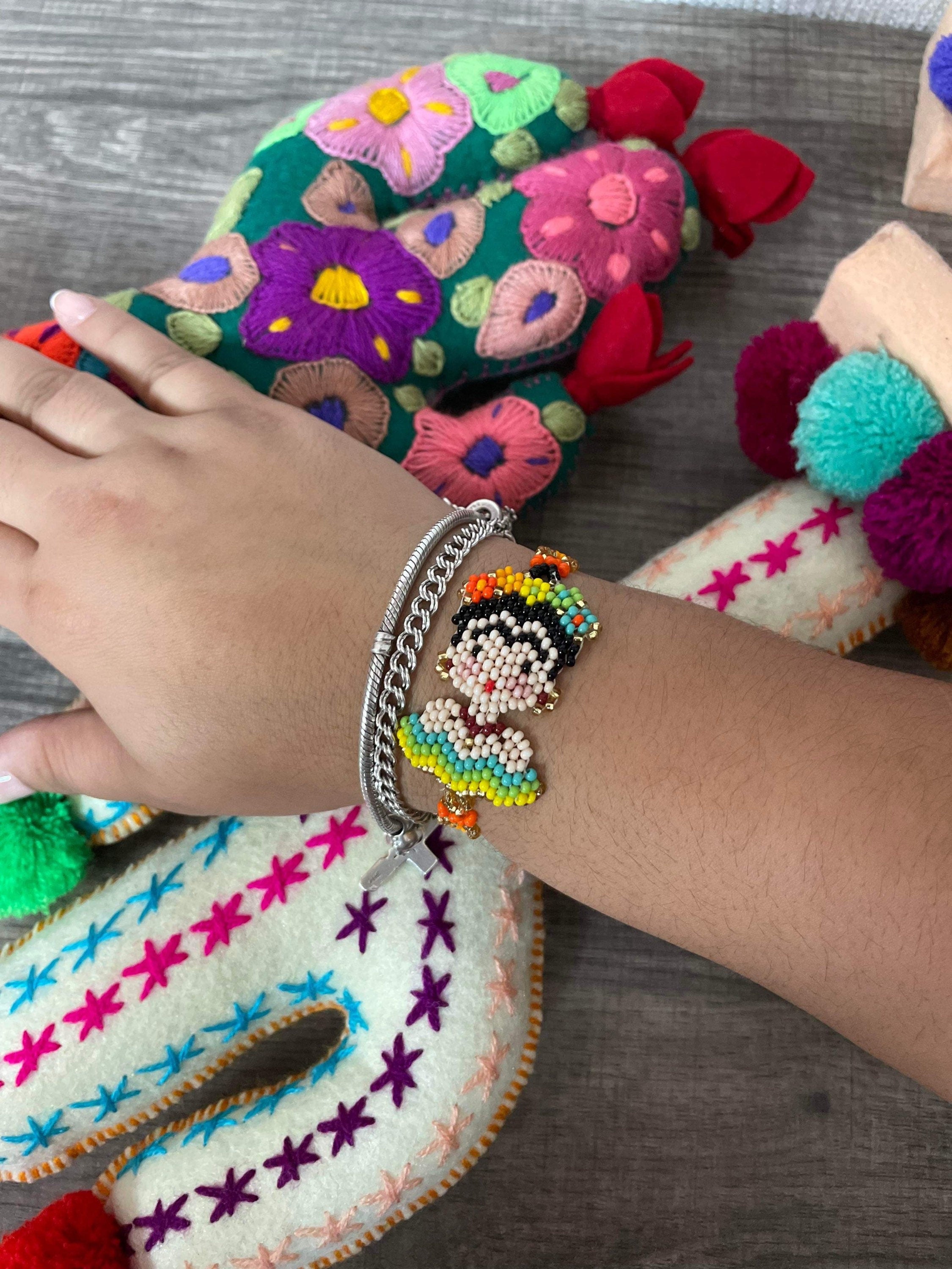 Image of Beautiful Hand Beaded Artisanal Frida Bracelets - Beaded Bracelets From Chiapas, Mexico