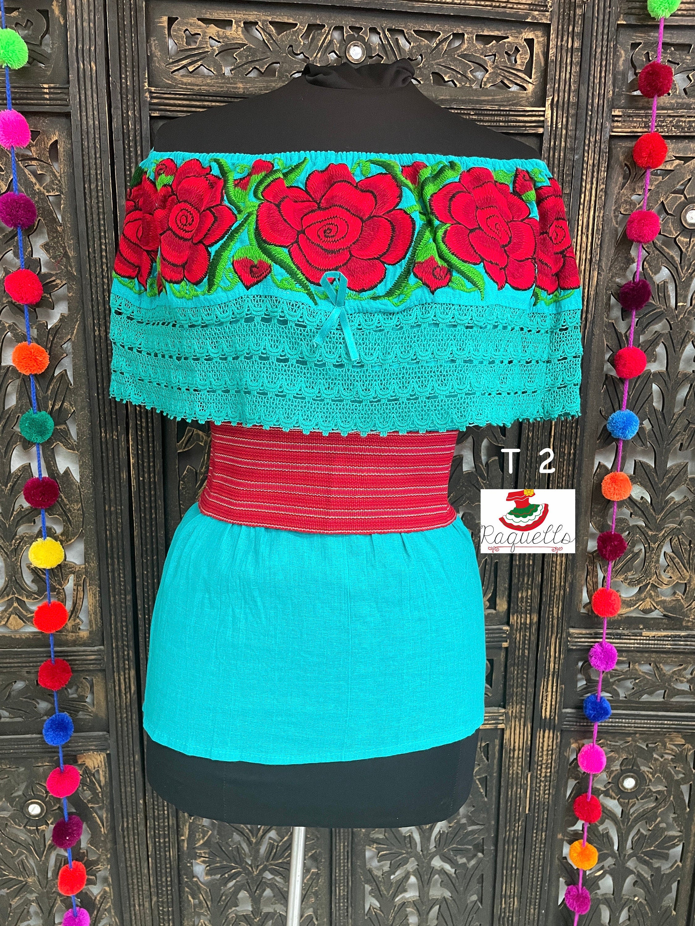 Image of Off Shoulder Floral Blouse - Artisanal Flower Blouse