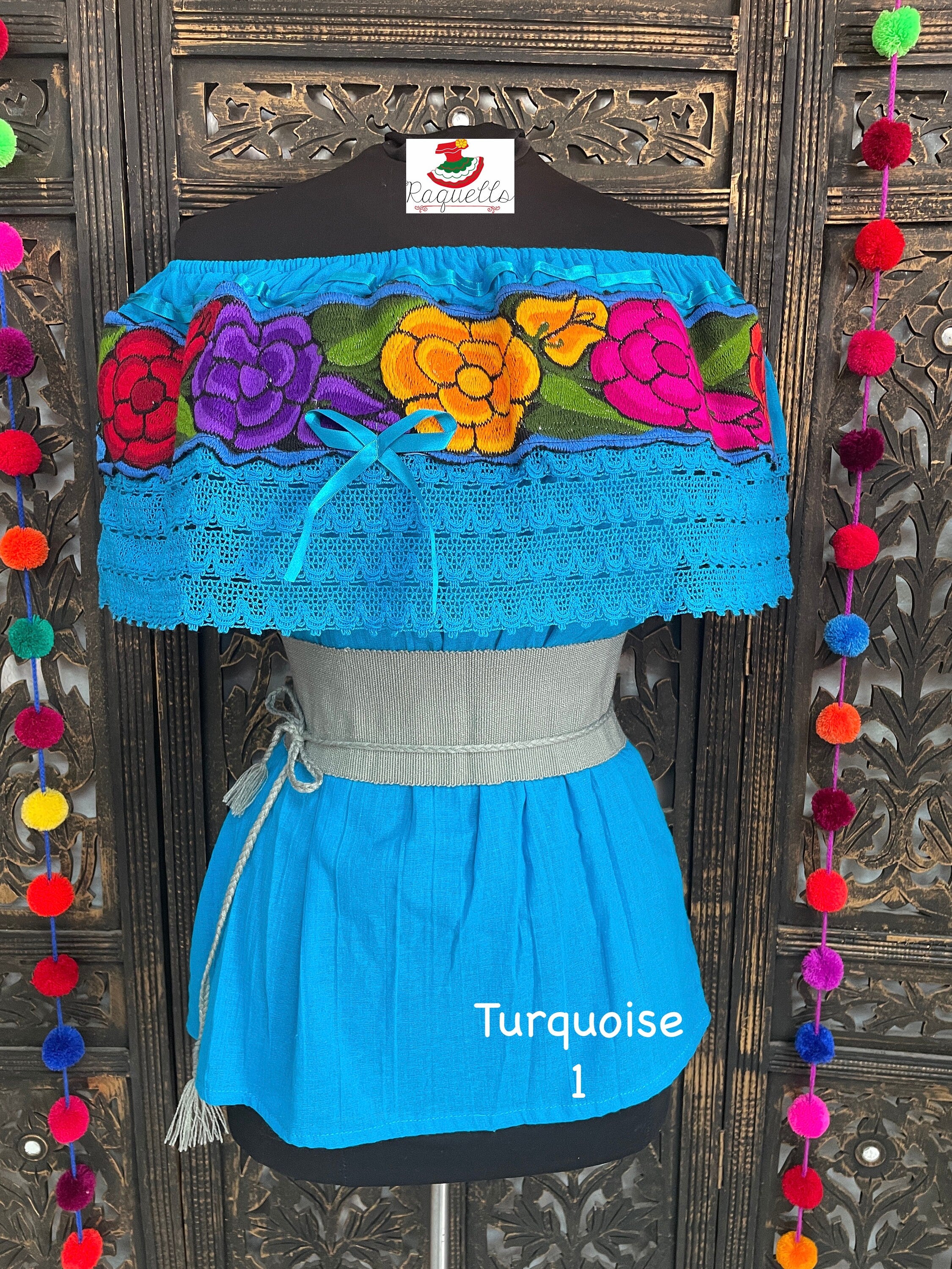 Off Shoulder Floral Blouse - Artisanal Flower Blouse