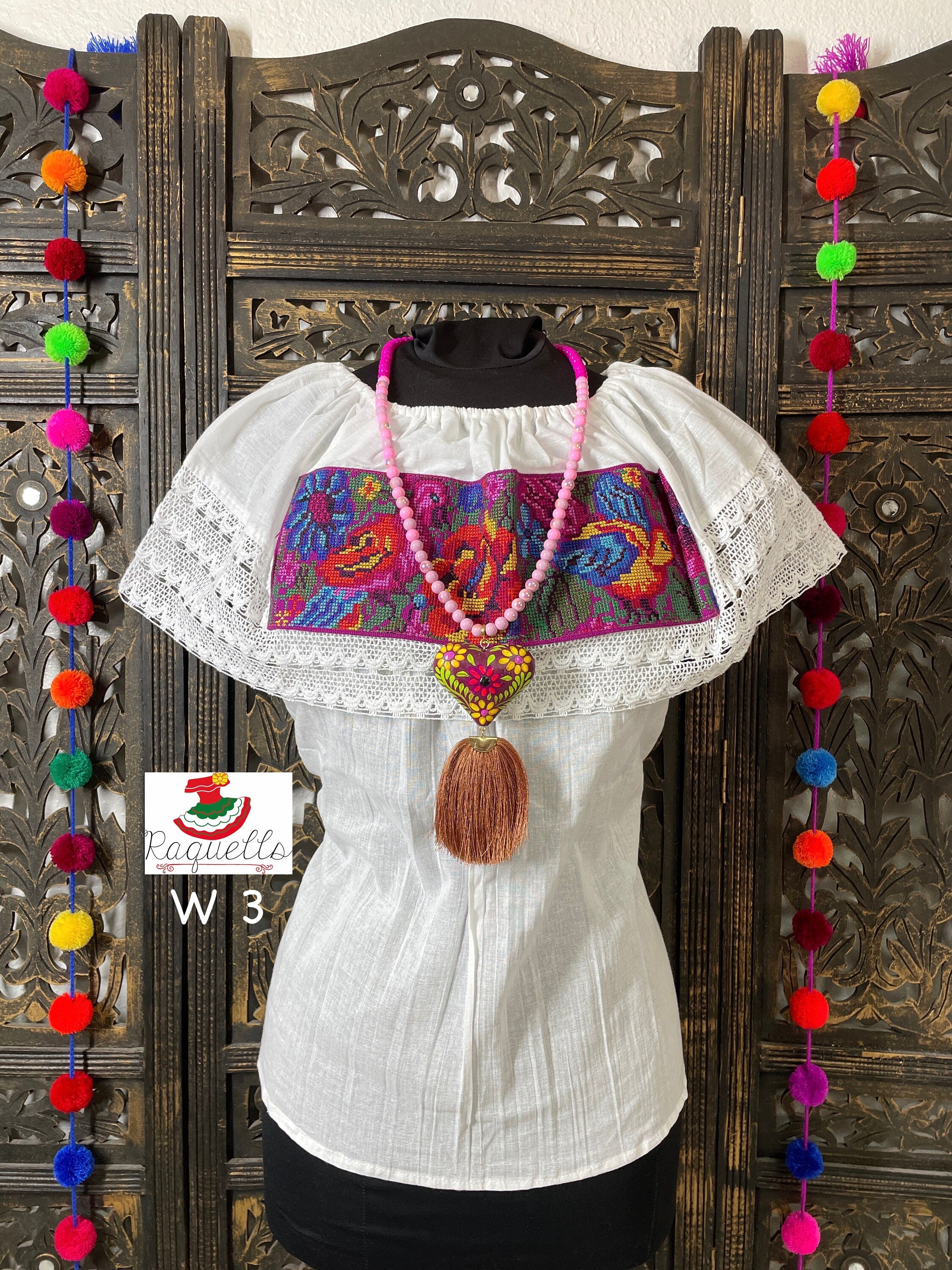 Image of White Off Shoulder Cross-stitched Floral Design Blouse - Artisanal Flower Blouse