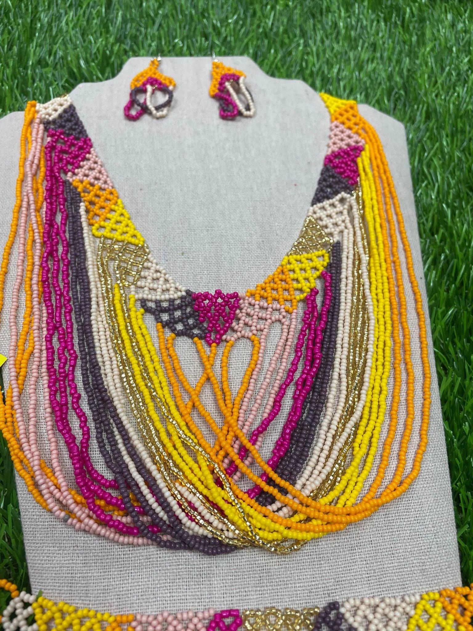 Mexican Beaded Jewelry Set - 3 Piece Set