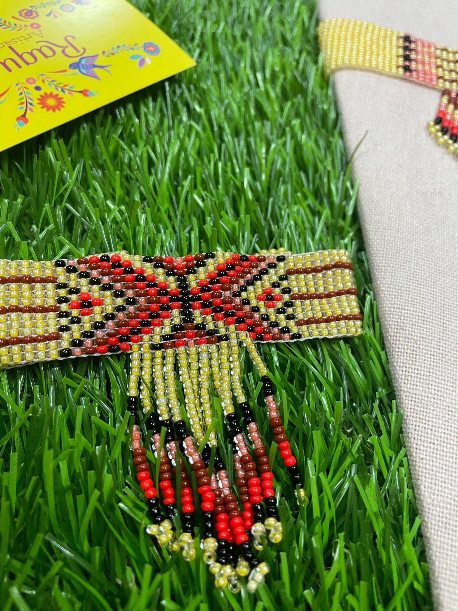 Image of Beautiful Artisanal Mexican Beaded Jewelry Choker Set - 3 Piece Set - Made by our Oaxaca Artisan Partners