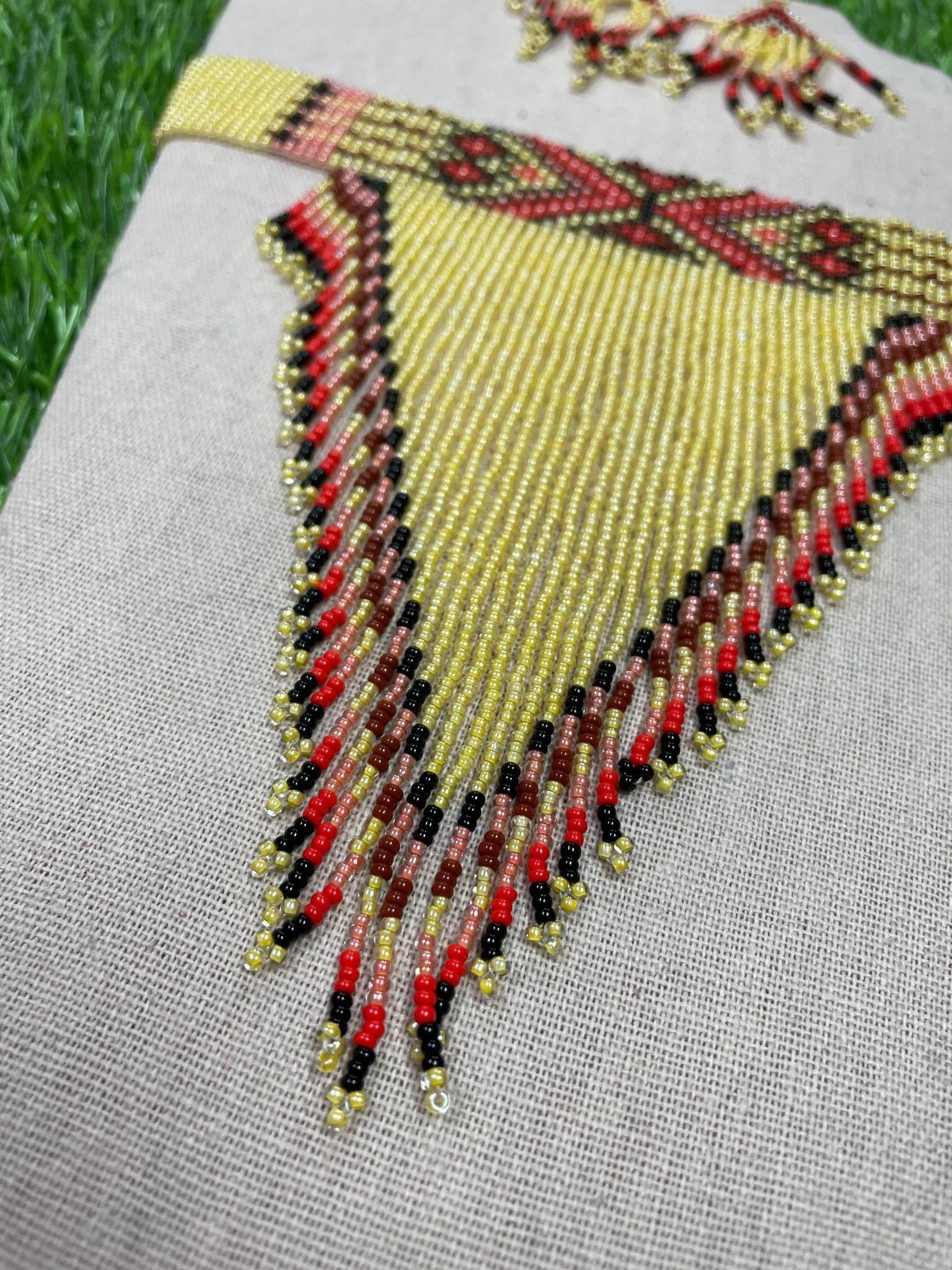 Image of Beautiful Artisanal Mexican Beaded Jewelry Choker Set - 3 Piece Set - Made by our Oaxaca Artisan Partners