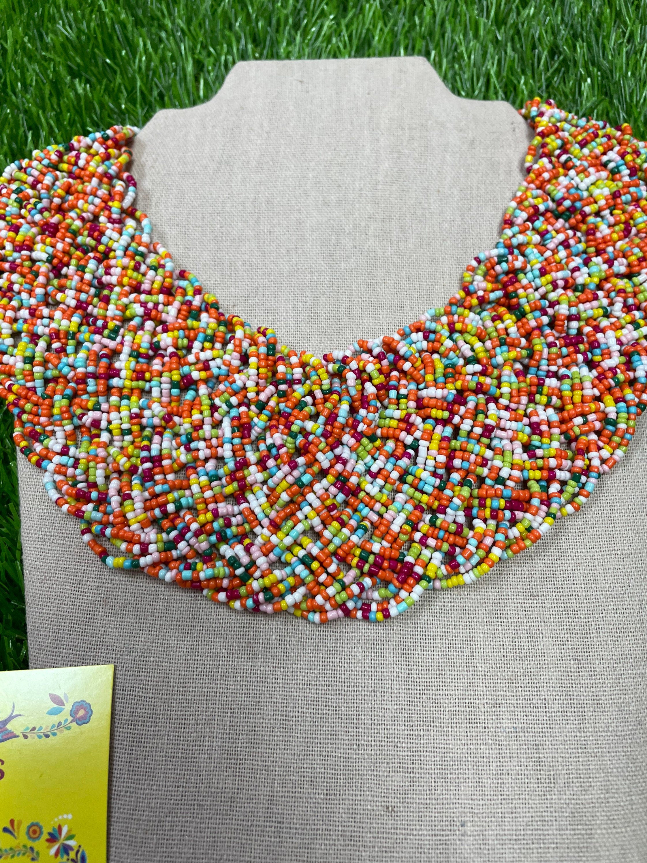 Image of Beautiful Artisanal Mexican Chunky Beaded Necklace - Made by our Oaxaca Artisan Partners