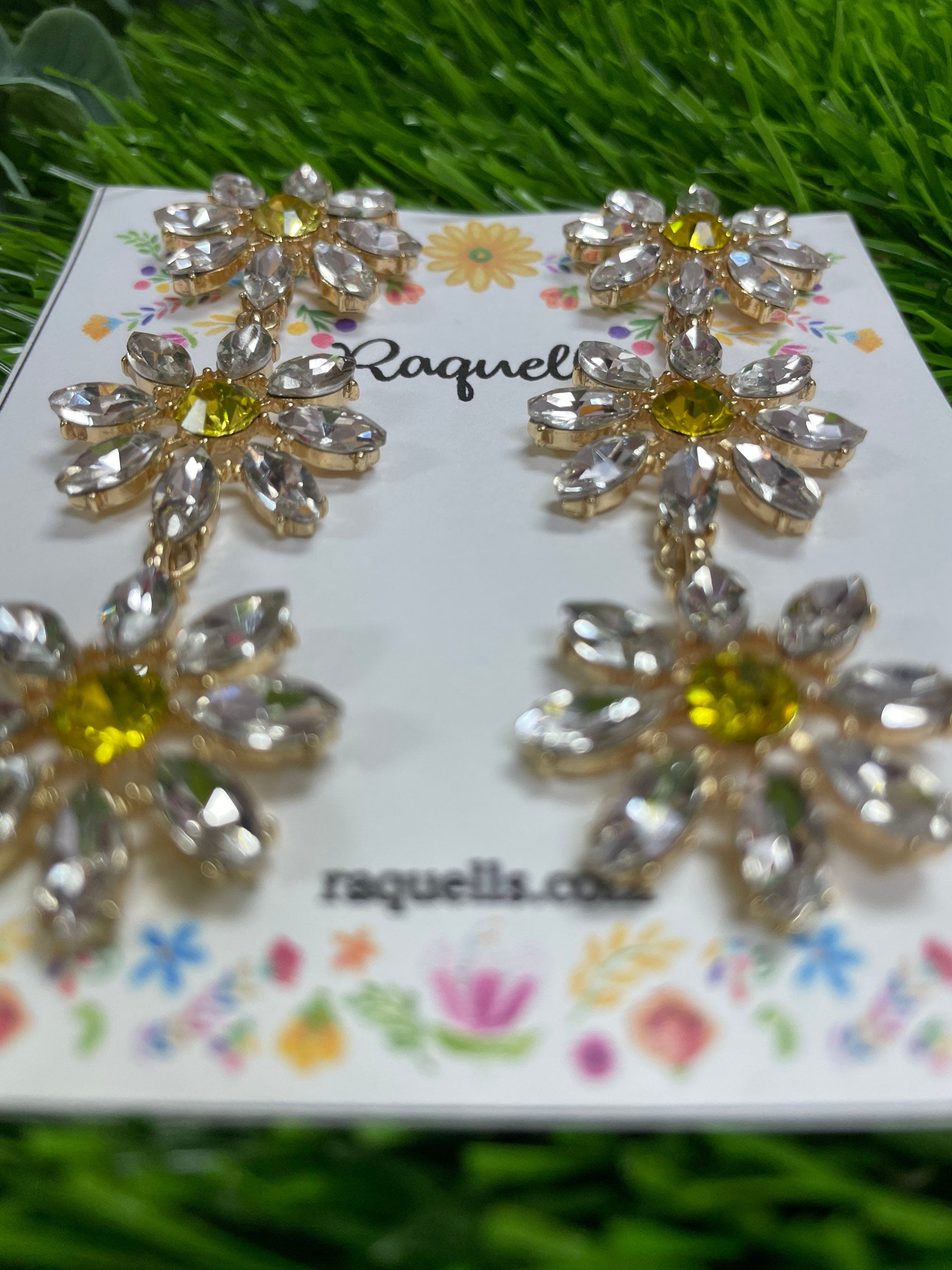 Image of Beautiful Flower Handmade Earrings - Large Stud Earrings