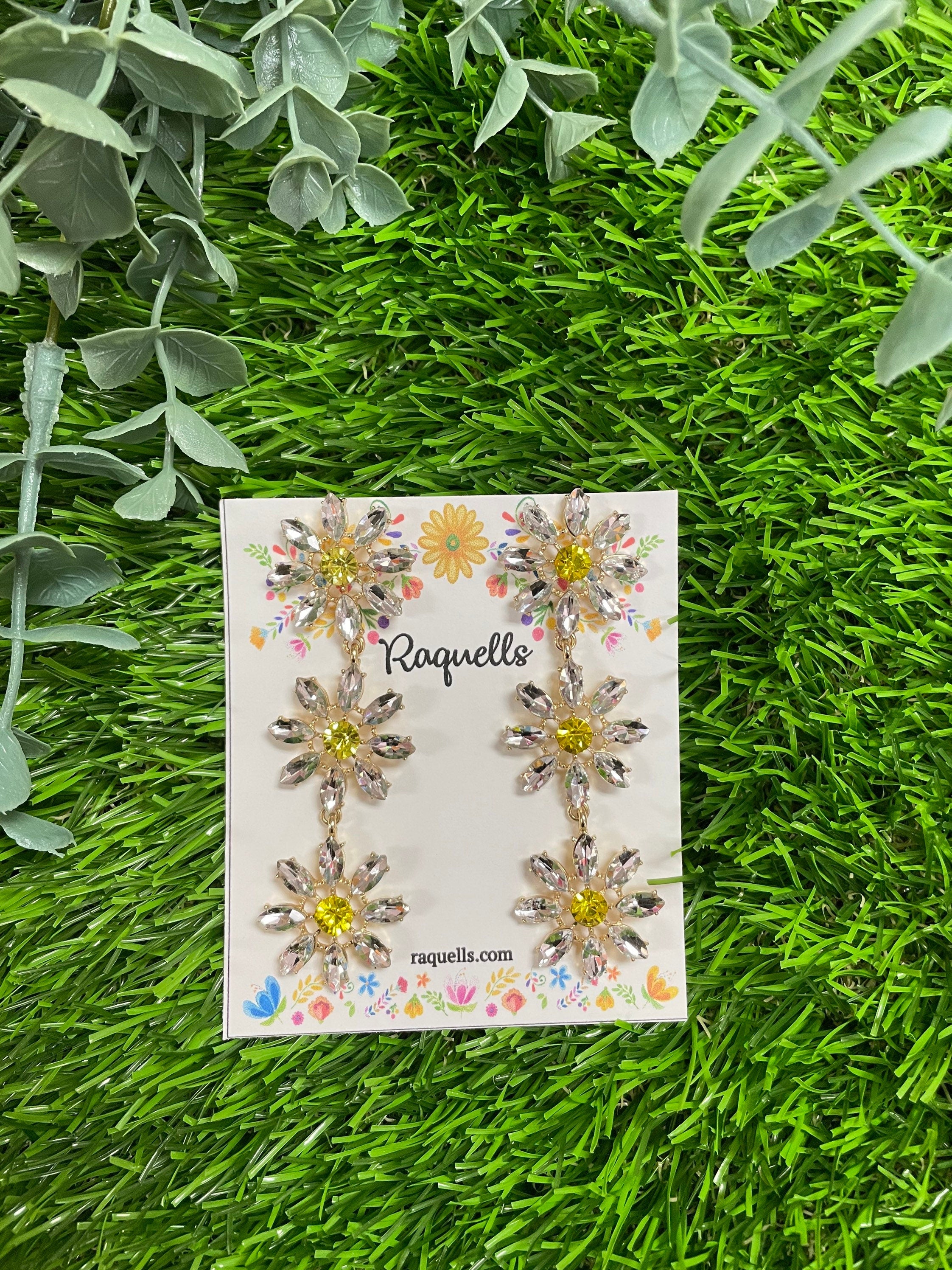 Image of Beautiful Flower Handmade Earrings - Large Stud Earrings