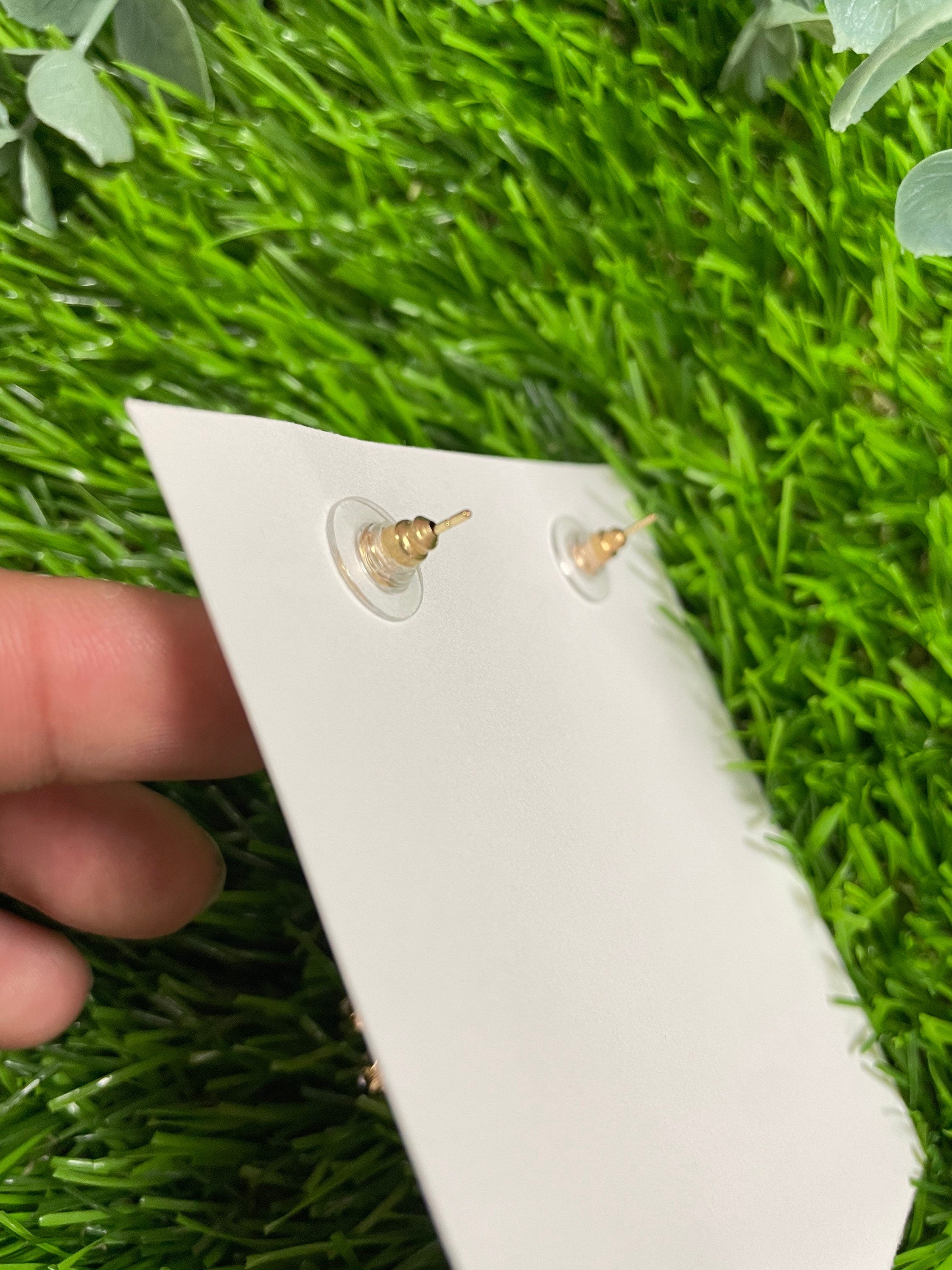 Image of Beautiful Flower Handmade Earrings - Large Stud Earrings