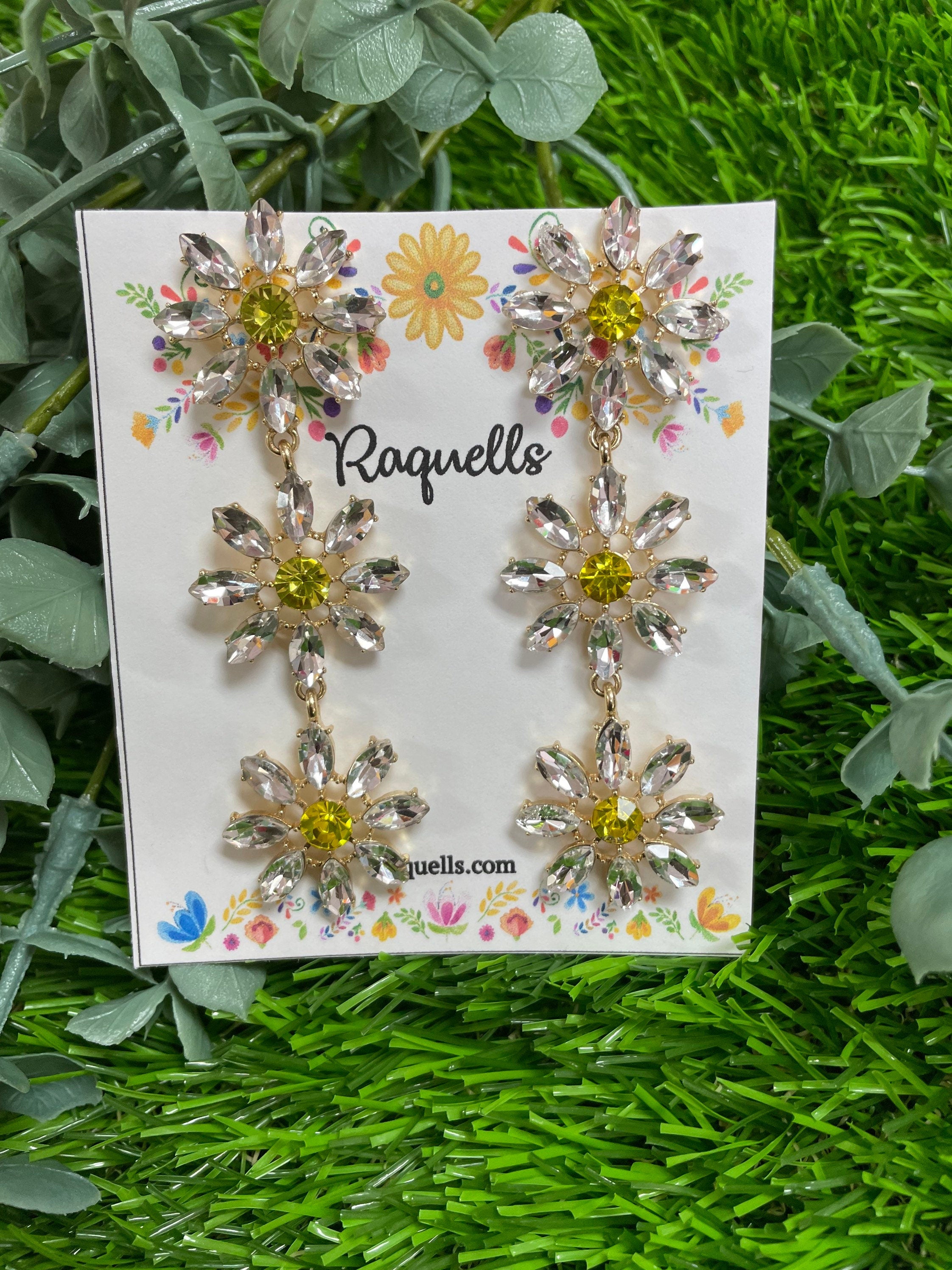 Image of Beautiful Flower Handmade Earrings - Large Stud Earrings