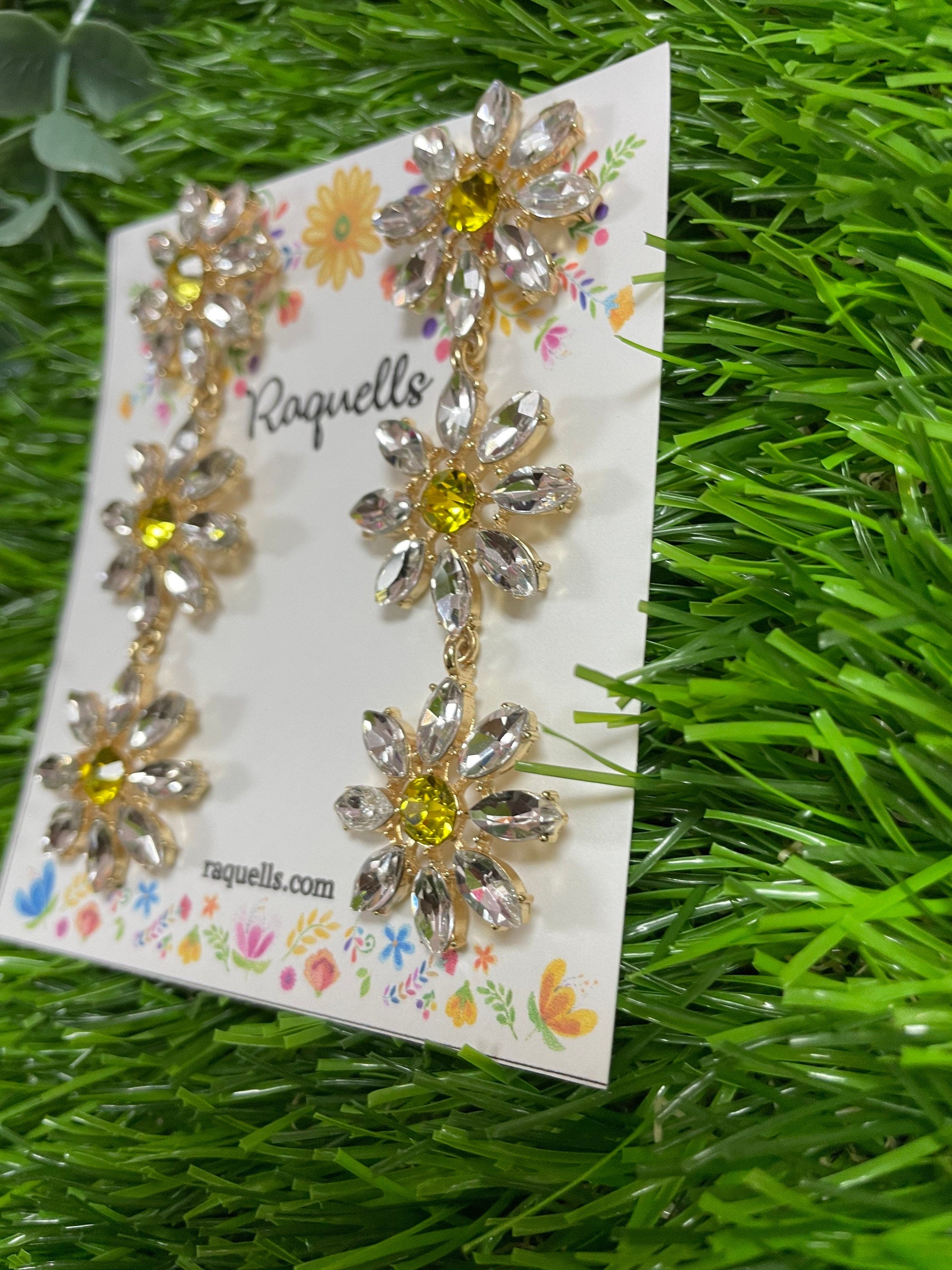 Image of Beautiful Flower Handmade Earrings - Large Stud Earrings