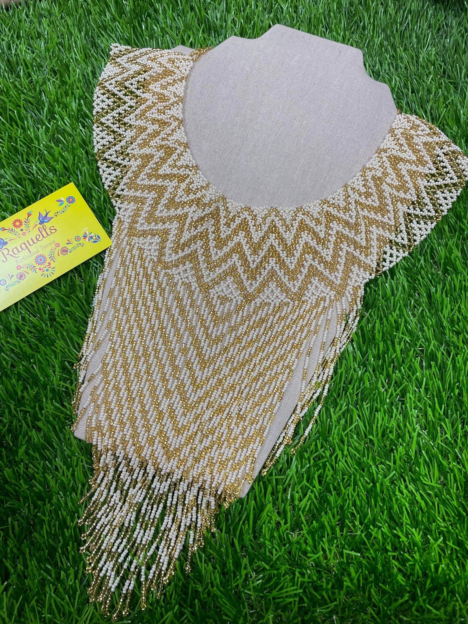 Image of Beautiful Chevron Artisanal Mexican Beaded Jewelry Set- Made by our Oaxaca Artisan Partners