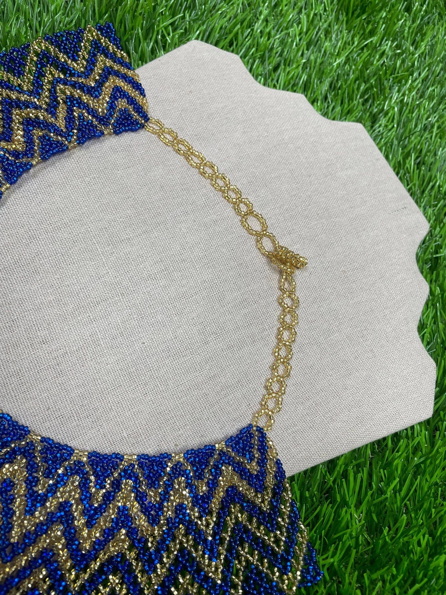 Image of Beautiful Chevron Artisanal Mexican Beaded Jewelry Set- Made by our Oaxaca Artisan Partners