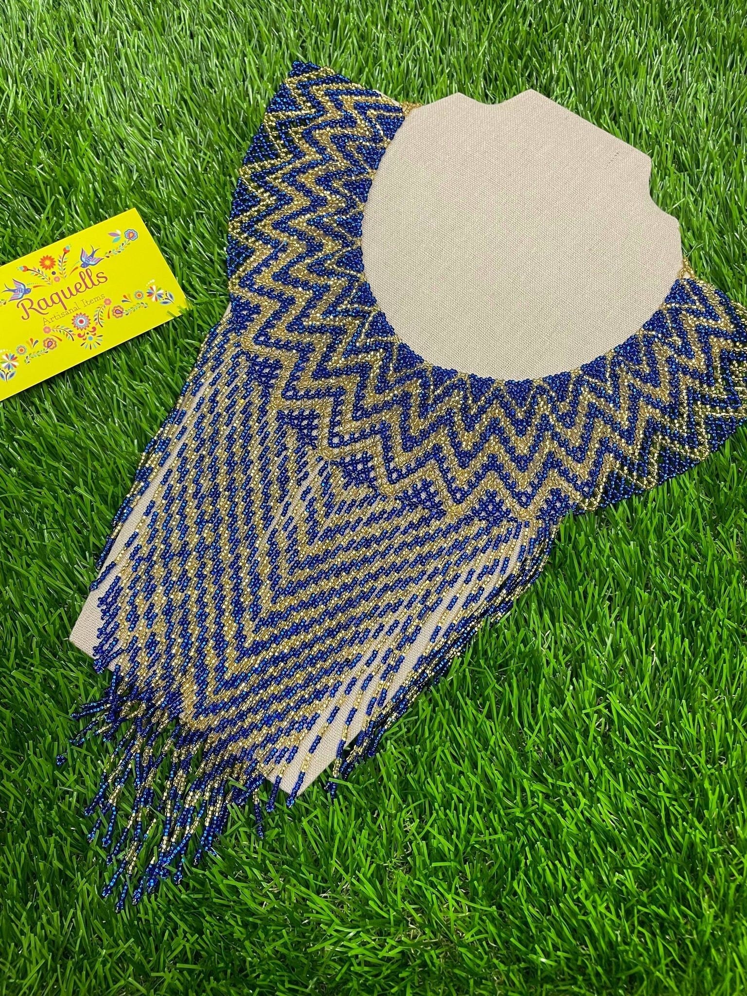 Image of Beautiful Chevron Artisanal Mexican Beaded Jewelry Set- Made by our Oaxaca Artisan Partners