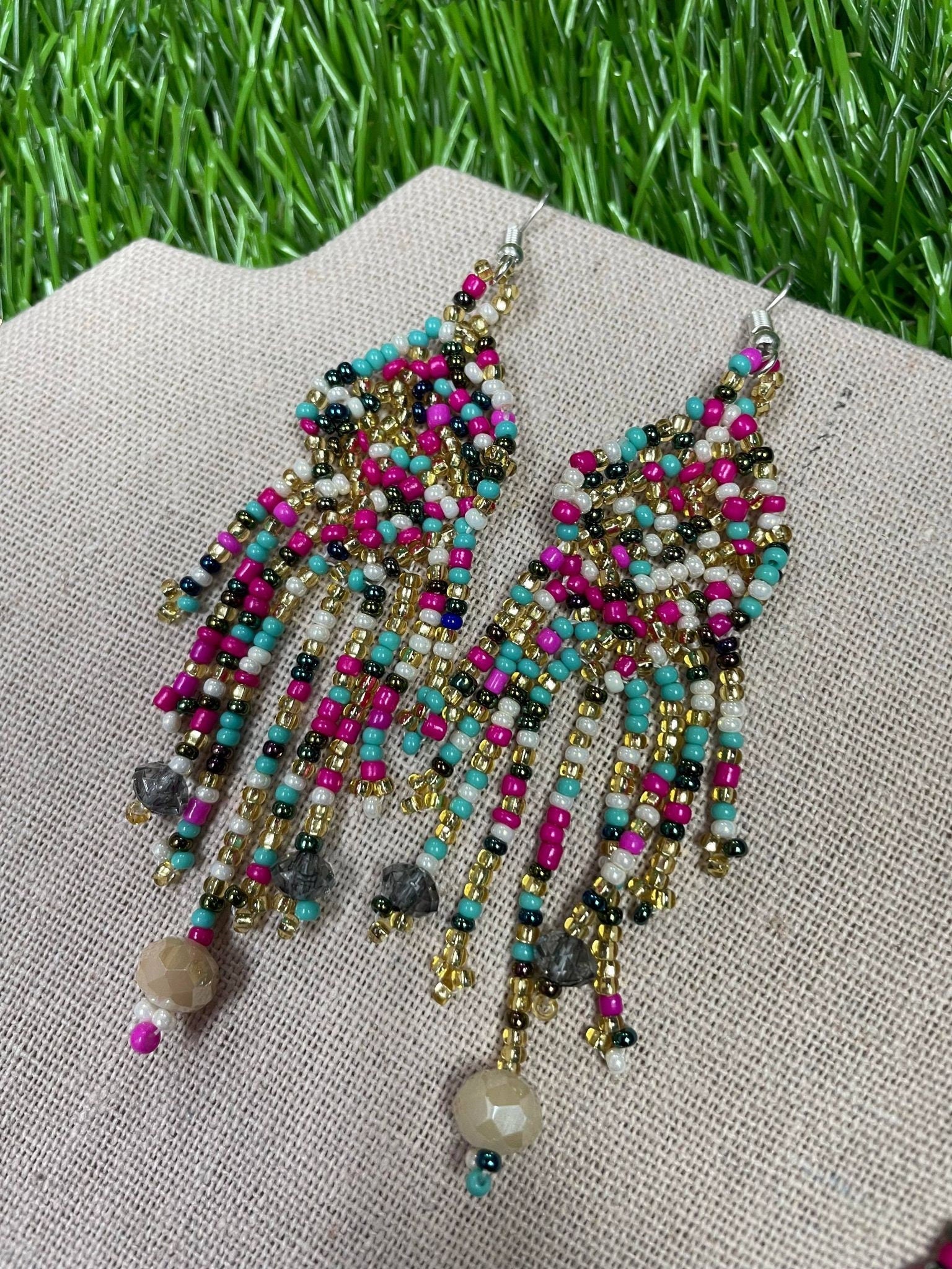 Beautiful Artisanal Mexican Beaded Rainbow Jewelry Set - 3 Piece Set - Made by our Oaxaca Artisan Partners