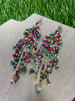 Image of Beautiful Artisanal Mexican Beaded Rainbow Jewelry Set - 3 Piece Set - Made by our Oaxaca Artisan Partners