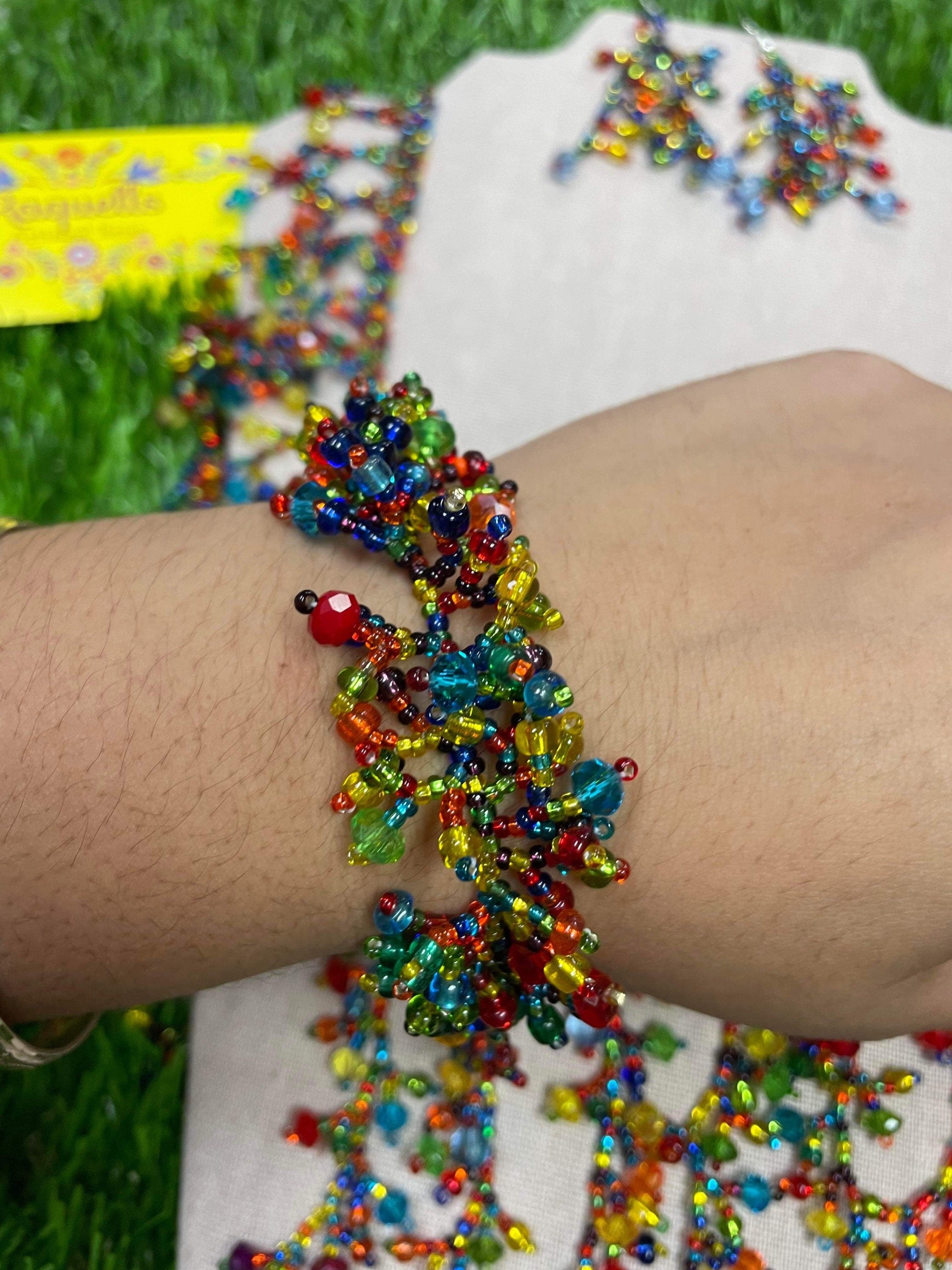 Beautiful Artisanal Mexican Beaded Jewelry Set - 3 Piece Set - Made by our Oaxaca Artisan Partners