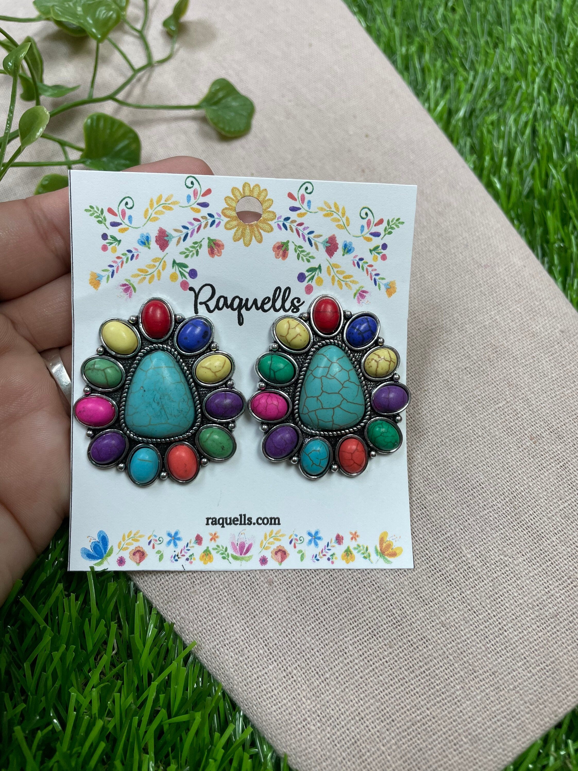 Image of Beautiful Trendy Stone Earrings - Western Inspired Earrings