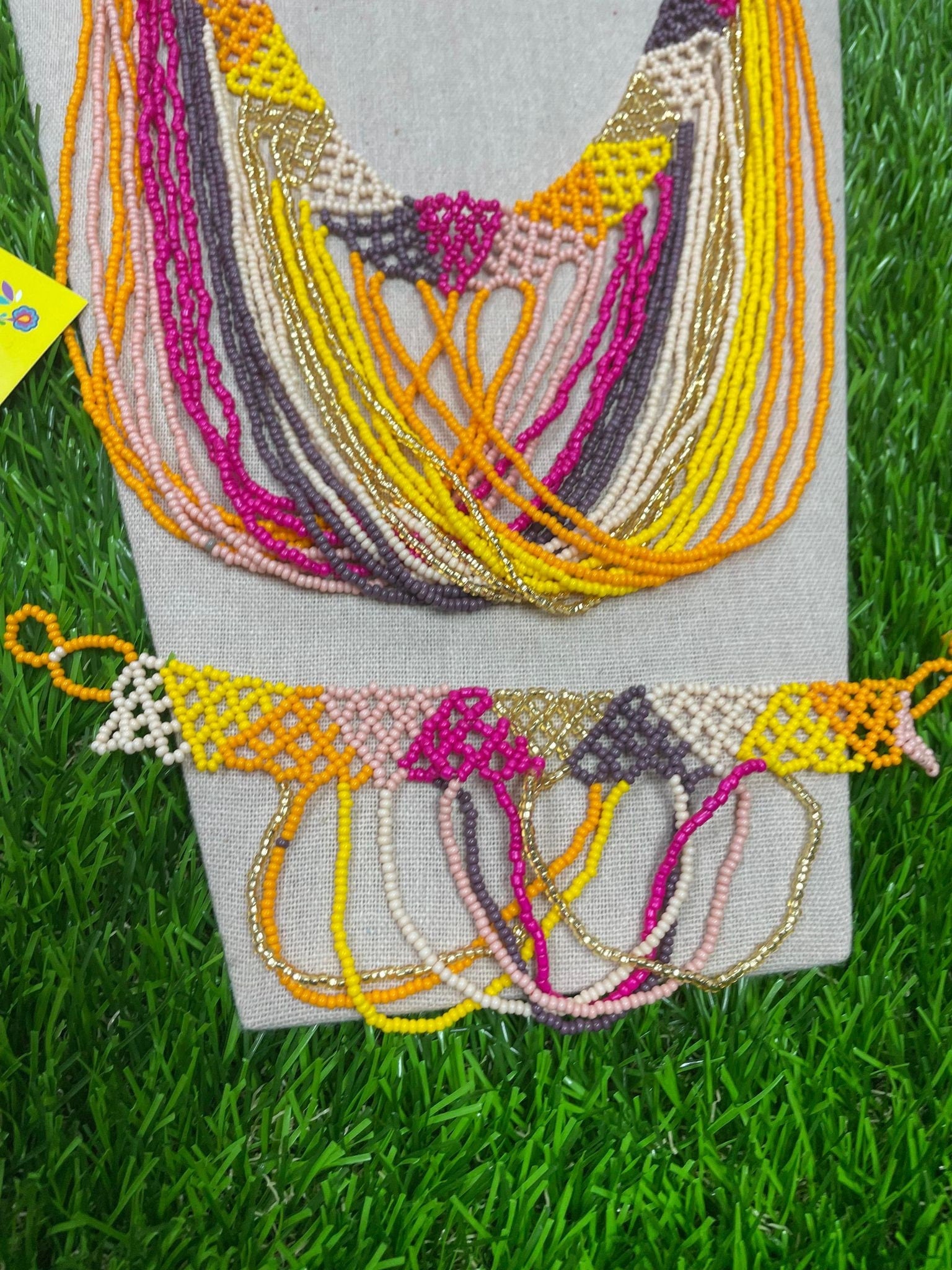 Image of Beautiful Artisanal Mexican Beaded Jewelry Set - 3 Piece Set - Made by our Oaxaca Artisan Partners