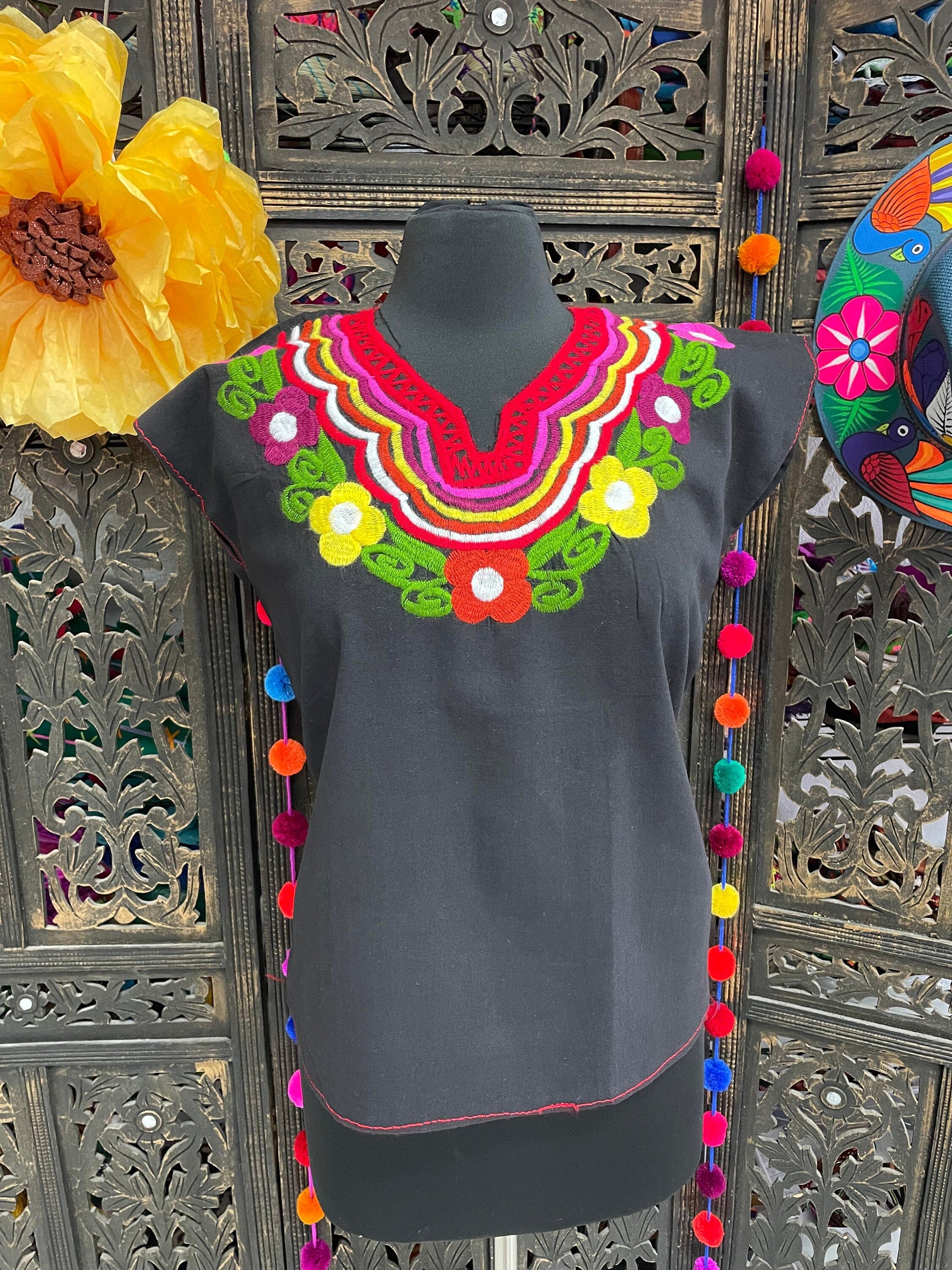 Beautiful Hand Embroidered Floral Blouse - Handmade Artisanal Blouse