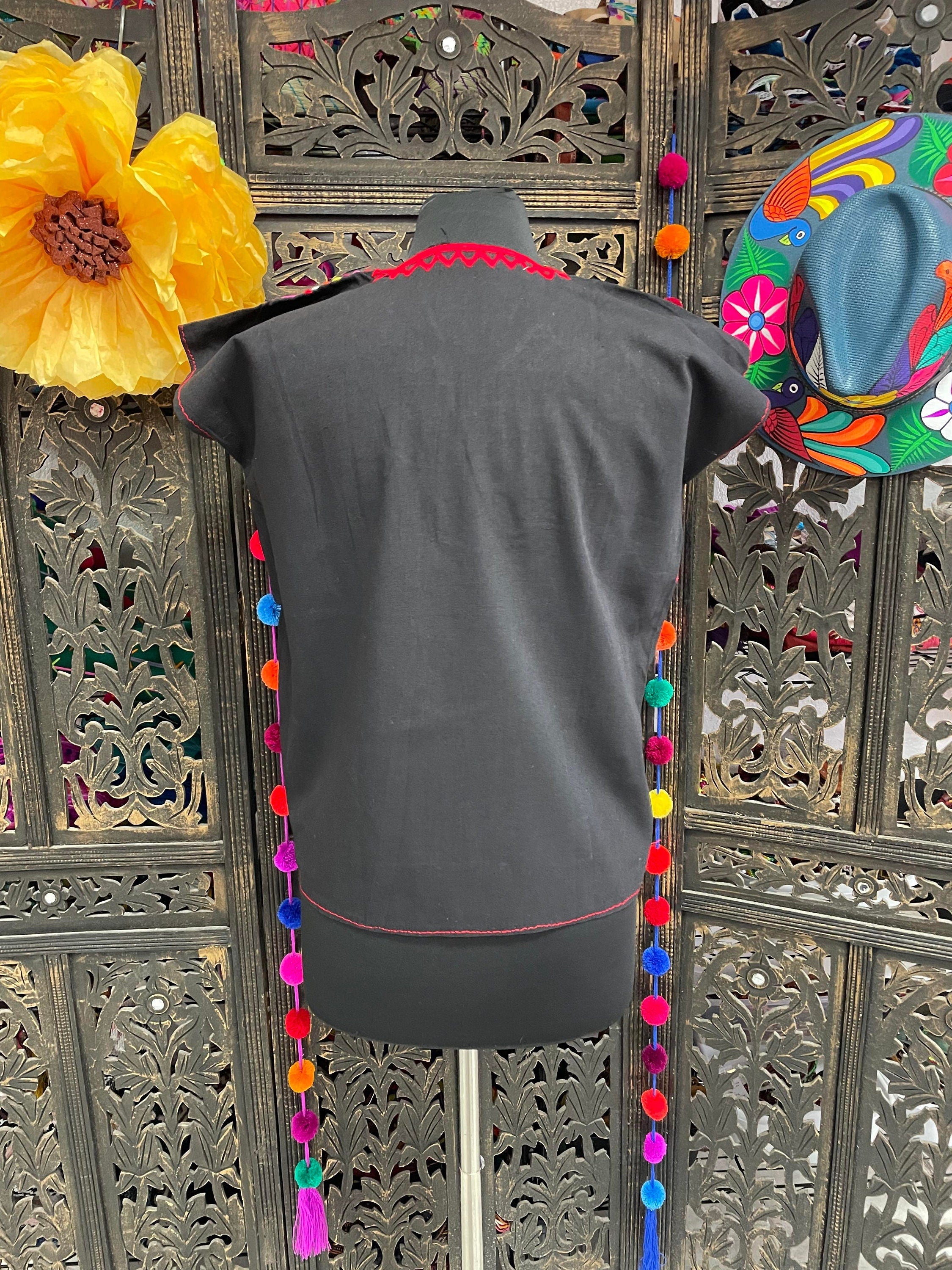 Image of Beautiful Hand Embroidered Floral Blouse - Handmade Artisanal Blouse