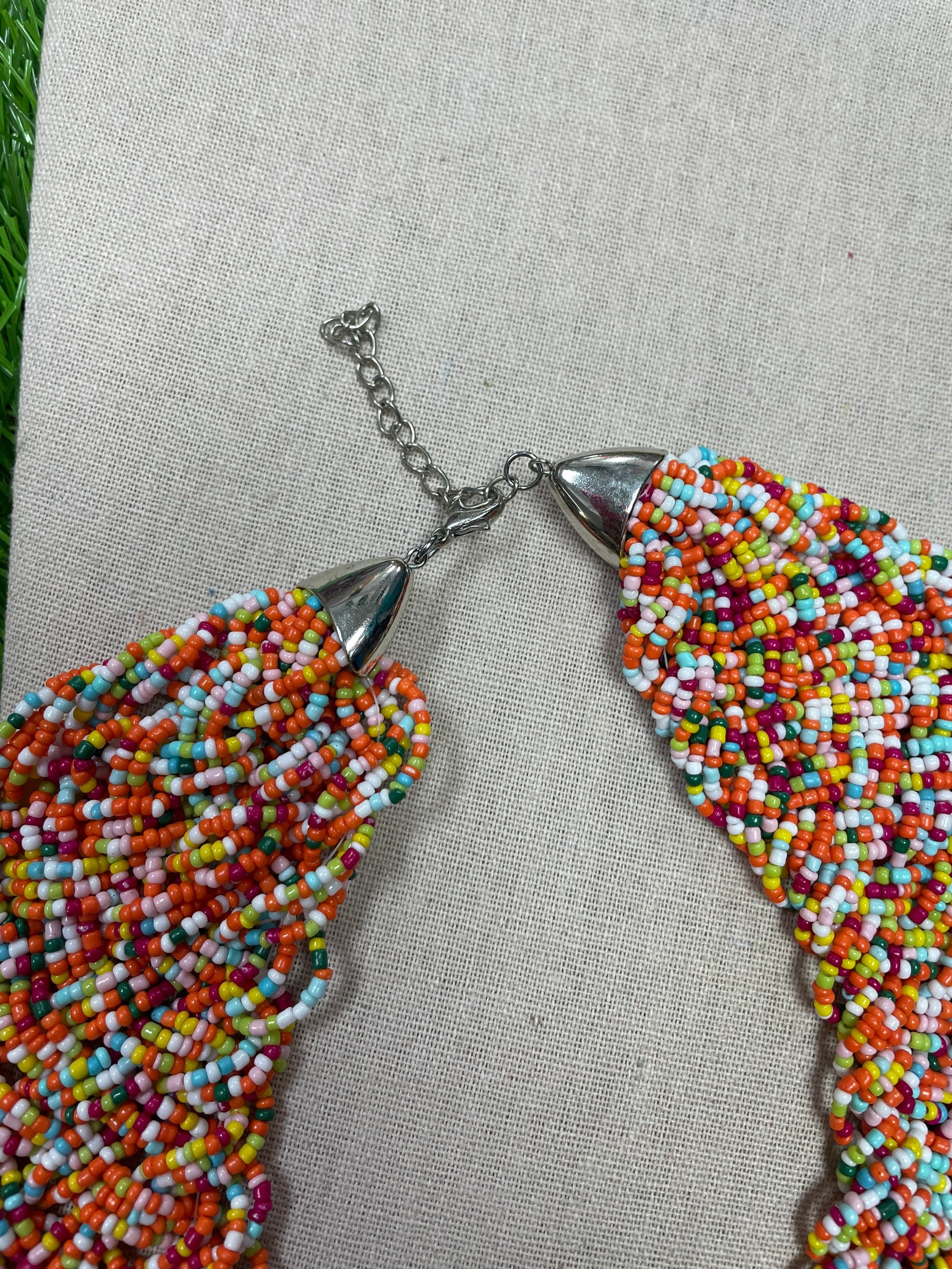 Image of Beautiful Artisanal Mexican Chunky Beaded Necklace - Made by our Oaxaca Artisan Partners