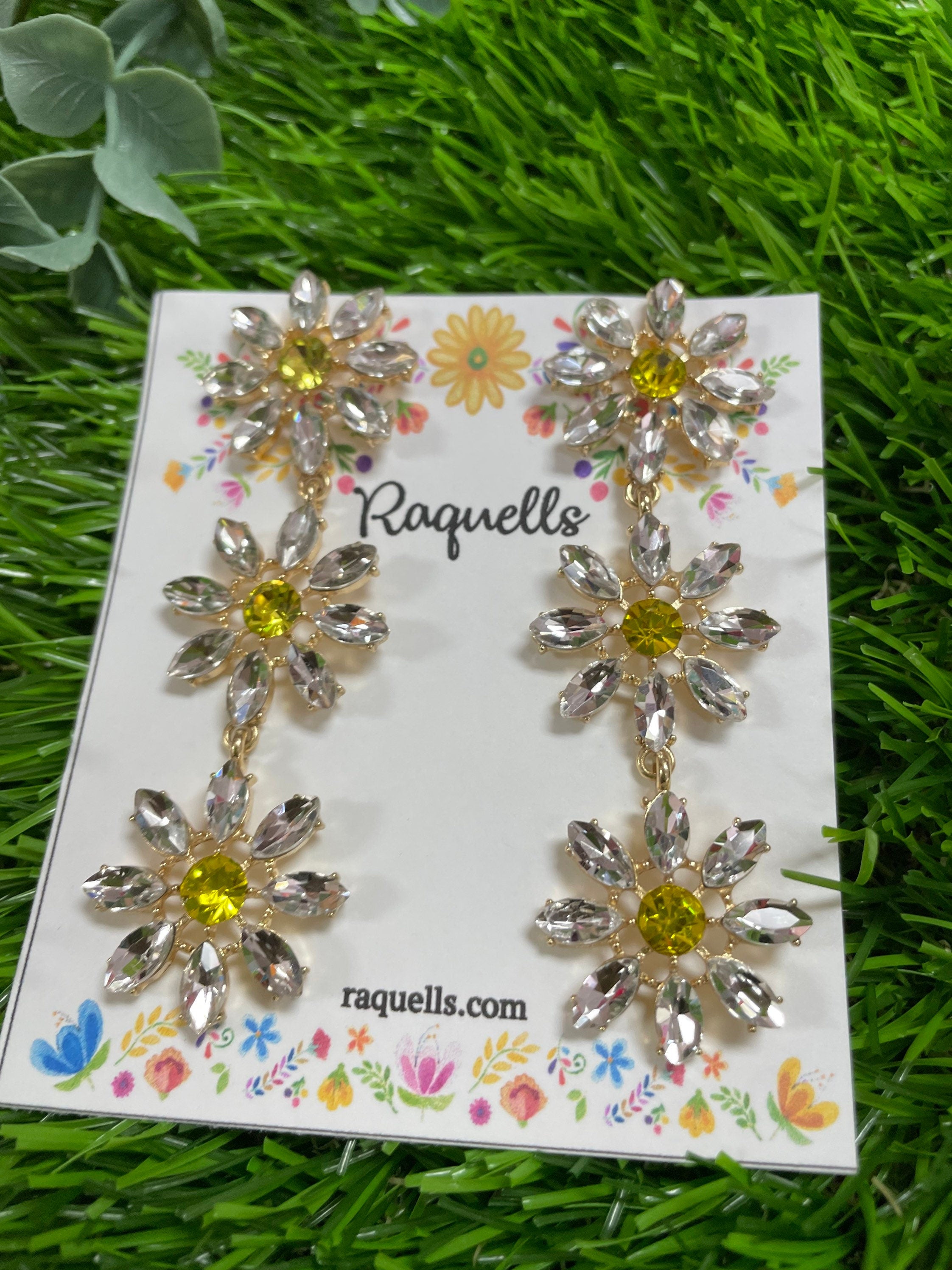 Image of Beautiful Flower Handmade Earrings - Large Stud Earrings