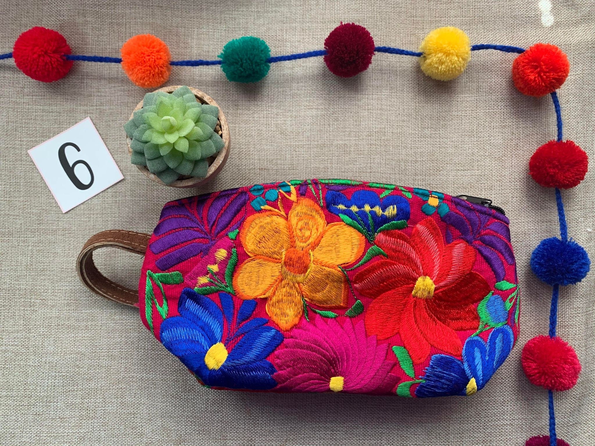 Image of Mexican Embroidered Cosmetic Bag