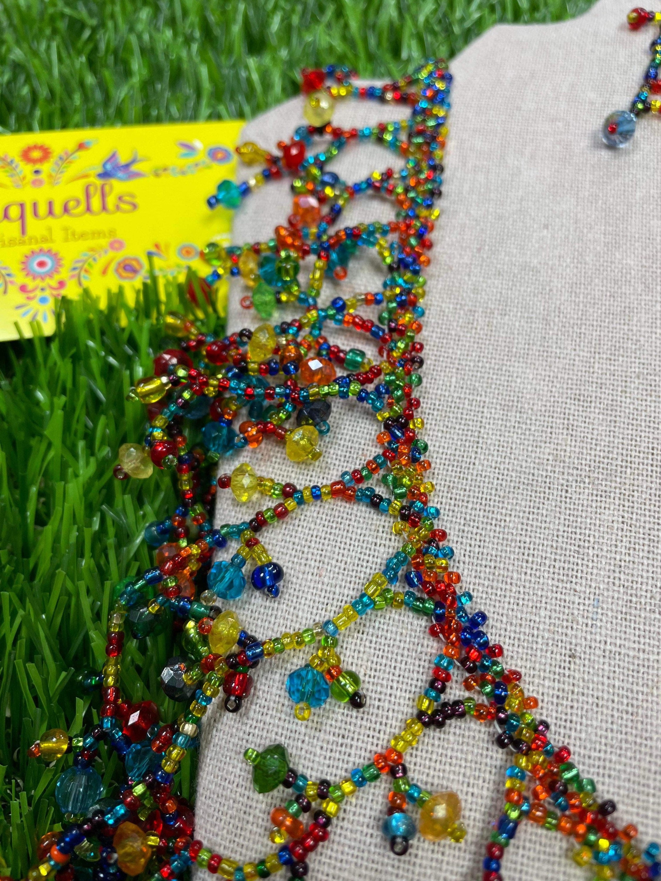 Image of Beautiful Artisanal Mexican Beaded Jewelry Set - 3 Piece Set - Made by our Oaxaca Artisan Partners