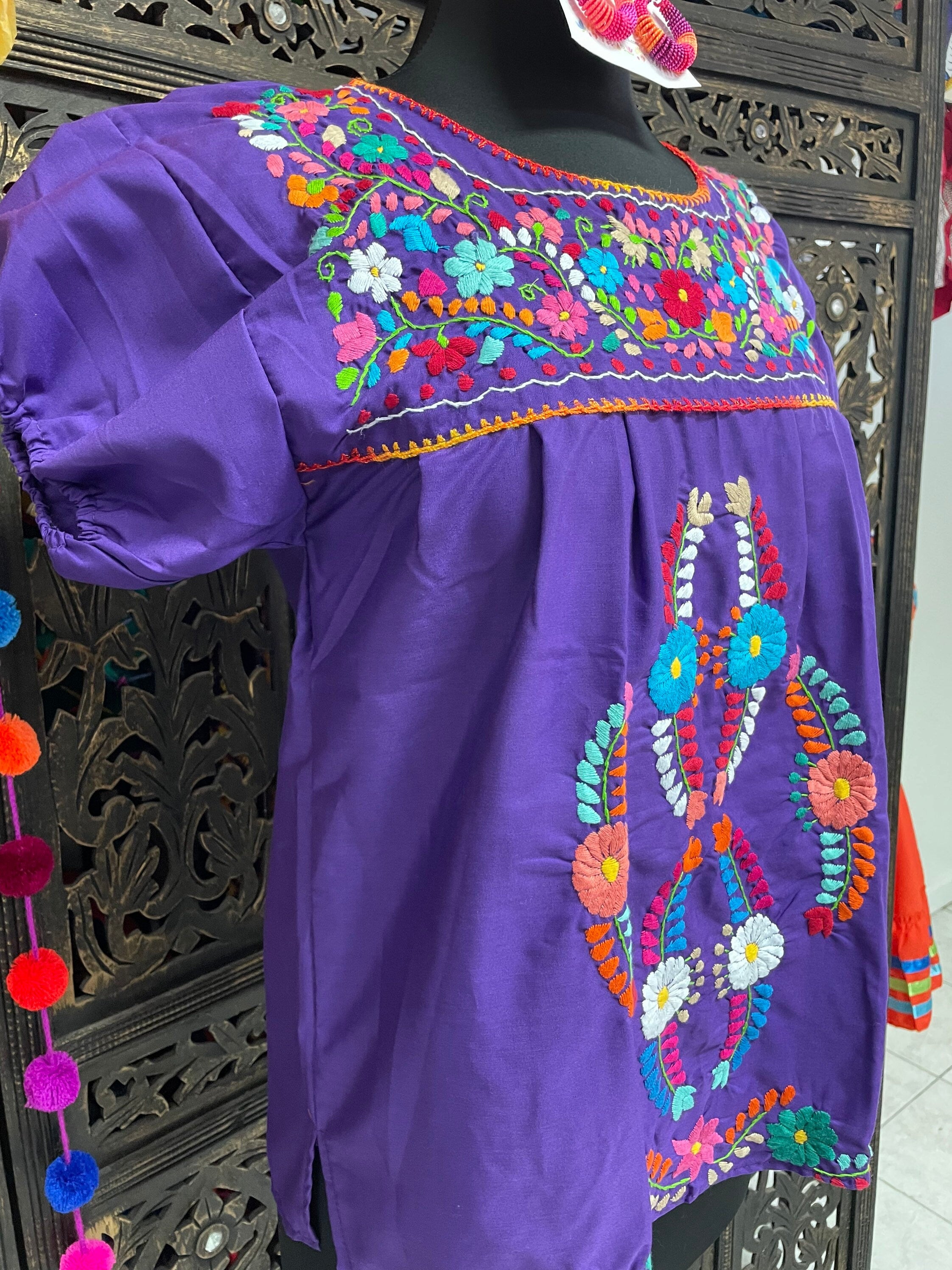 Image of Beautiful Extra Embroidery Blouses - Mexican Traditional Blouses - Size Small/Medium