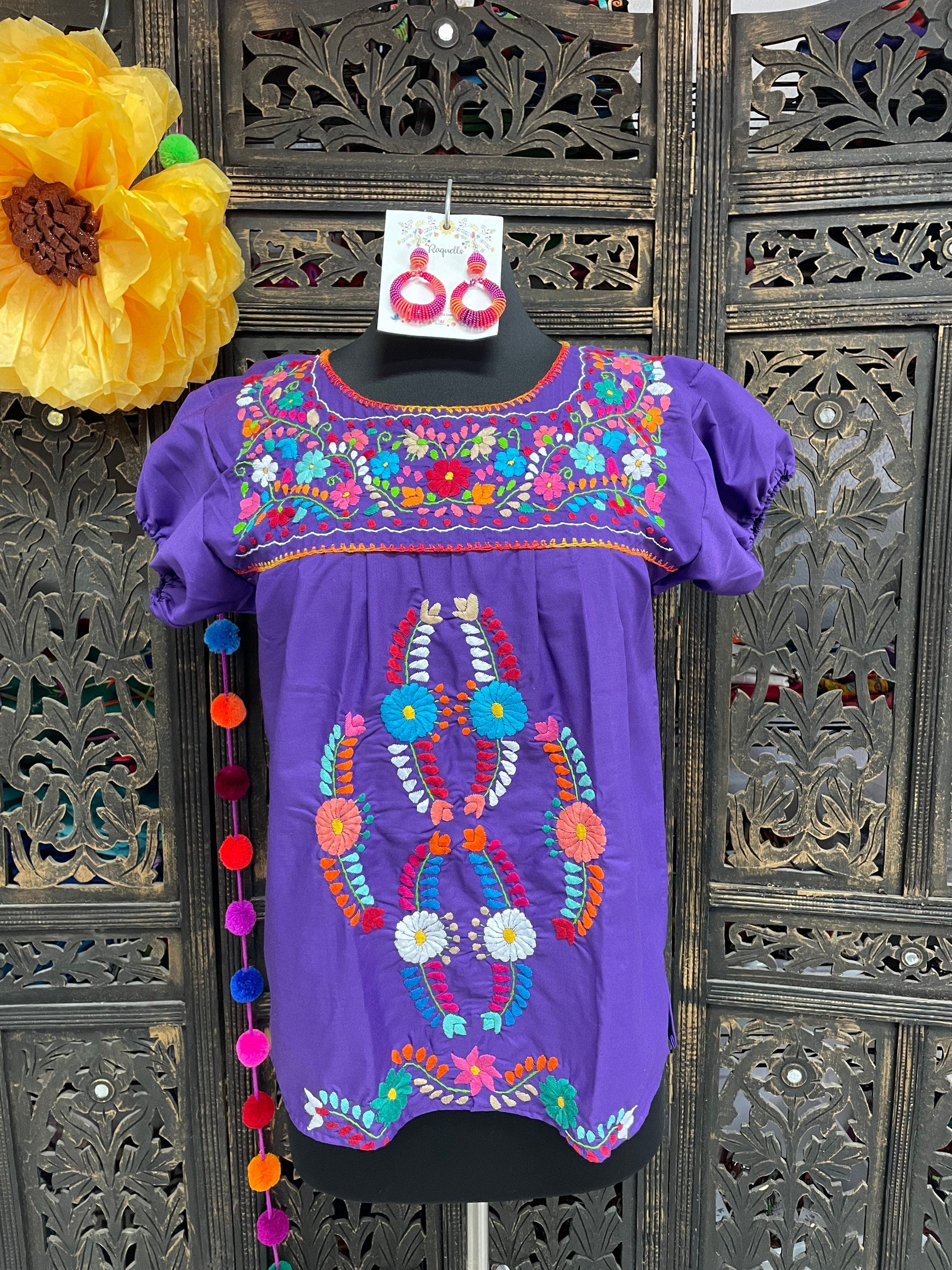 Image of Beautiful Extra Embroidery Blouses - Mexican Traditional Blouses - Size Small/Medium