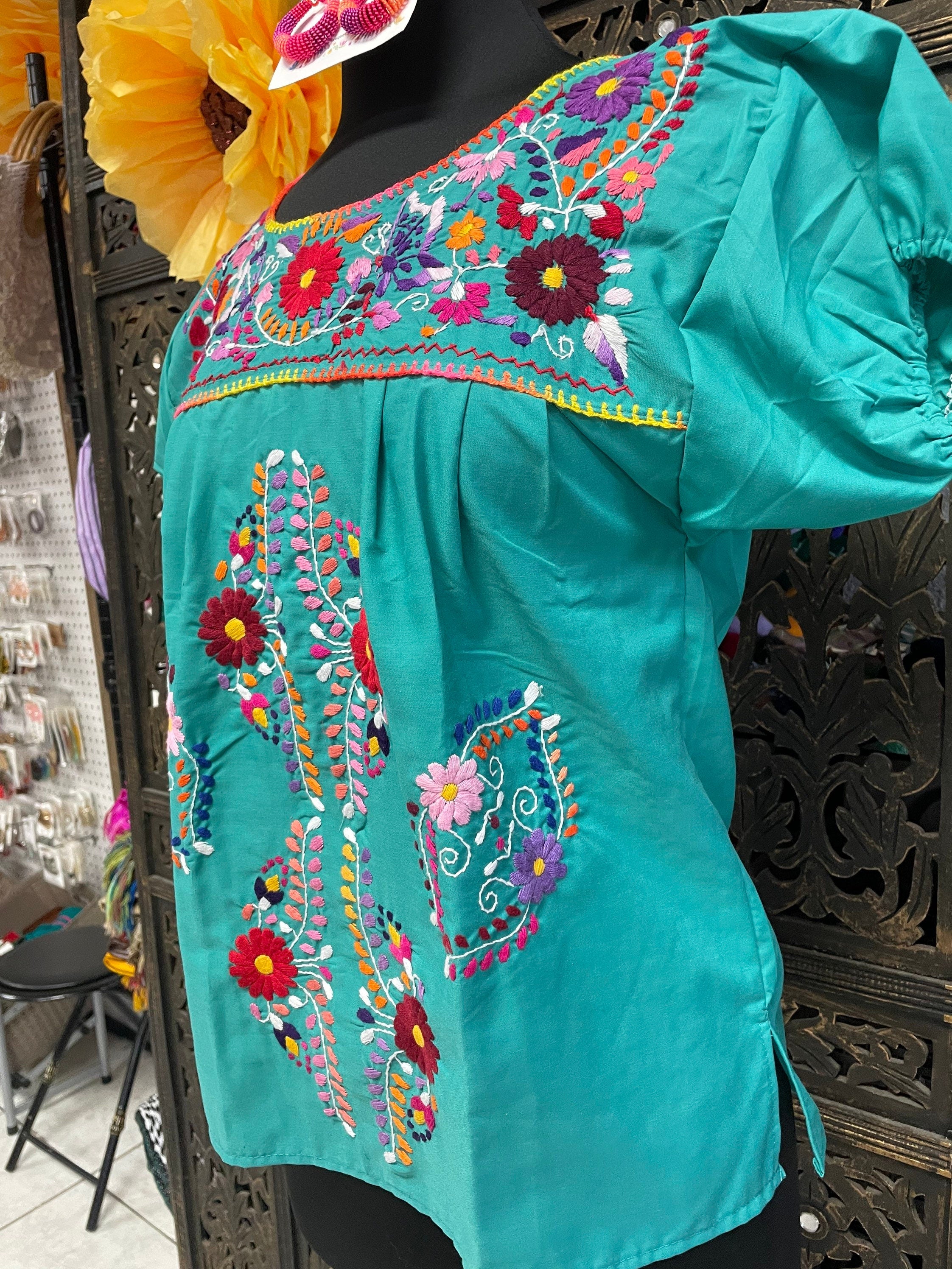 Image of Beautiful Extra Embroidery Blouses - Mexican Traditional Blouses - Size Small/Medium