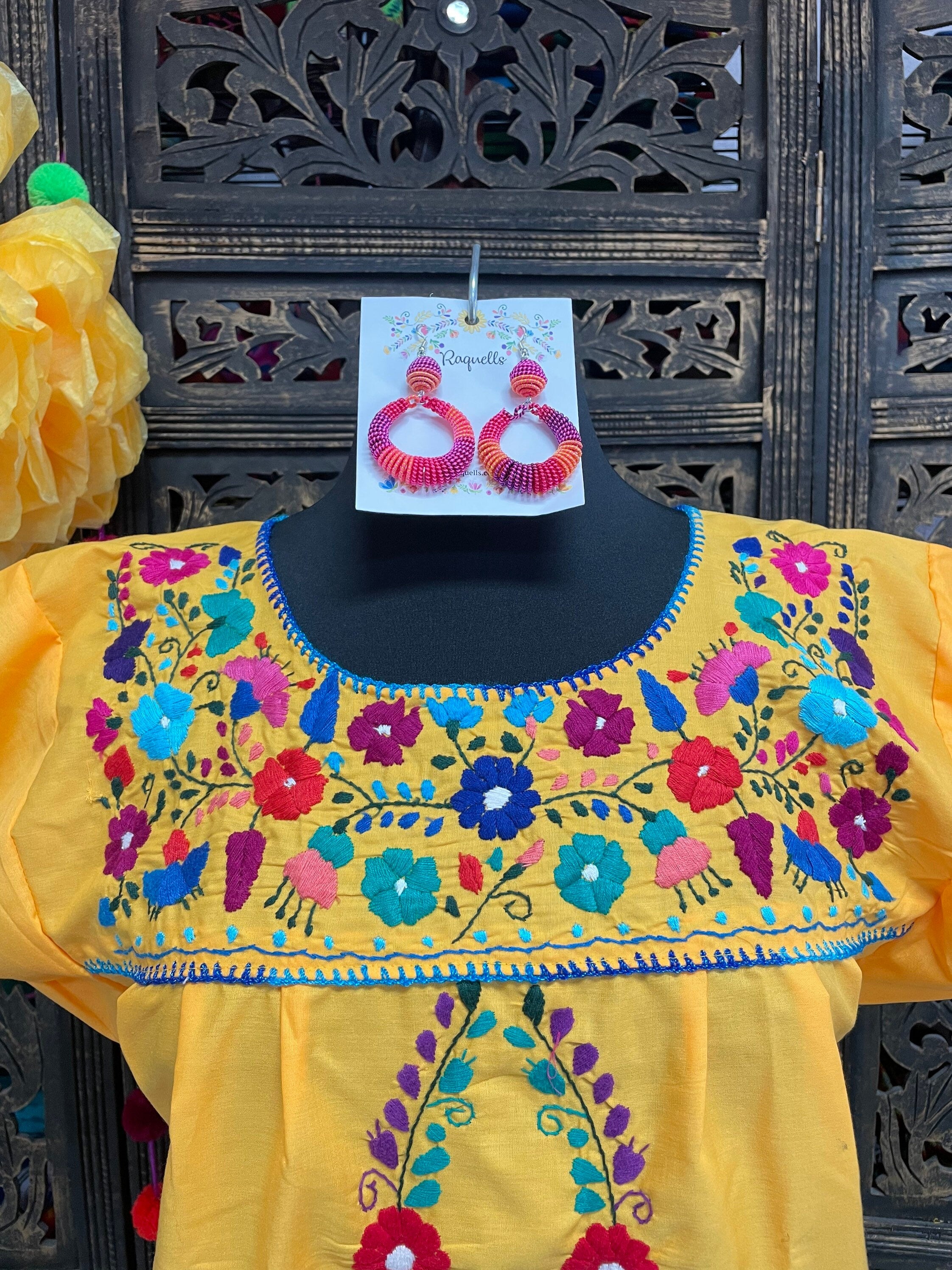 Image of Beautiful Extra Embroidery Blouses - Mexican Traditional Blouses - Size Small/Medium