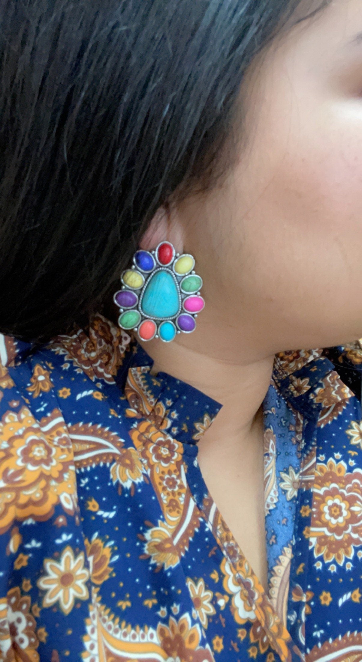 Image of Beautiful Trendy Stone Earrings - Western Inspired Earrings