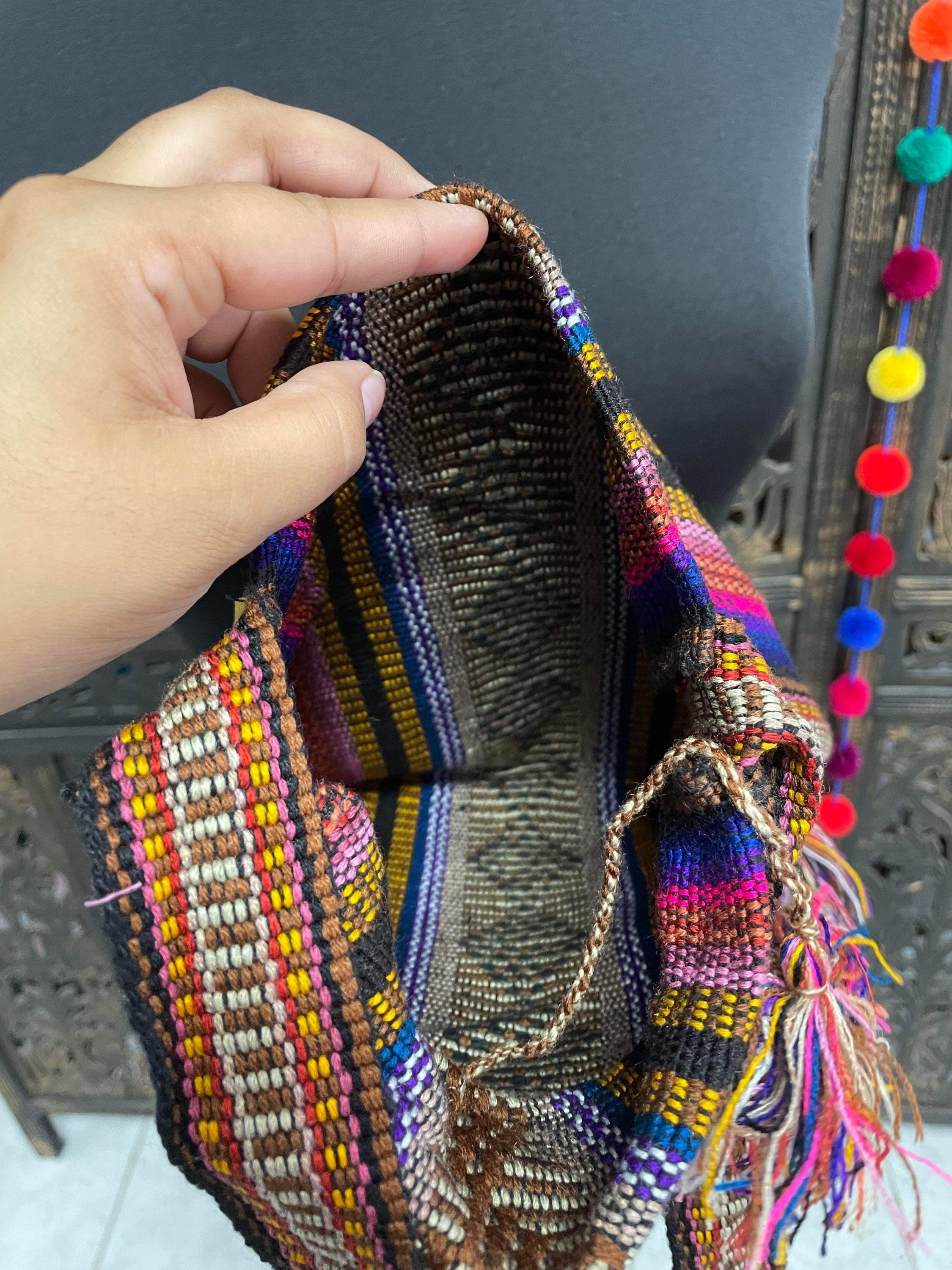 Handmade Rainbow Messenger Bag - Boho Crossbody Bag