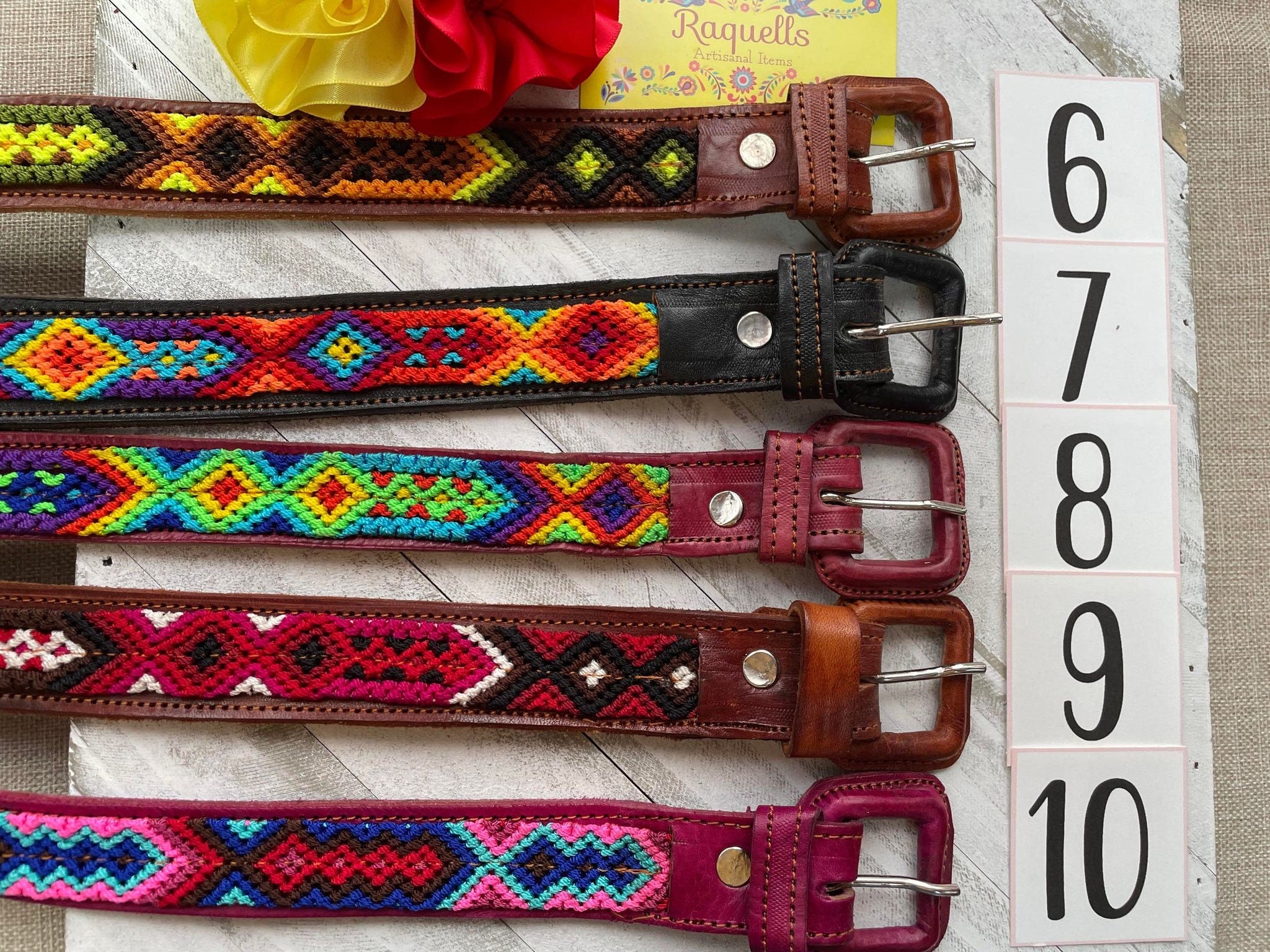 Image of Girls Unique Boho Embroidered Belt - Handmade Embroidered Belts - Boho Artisanal Belts