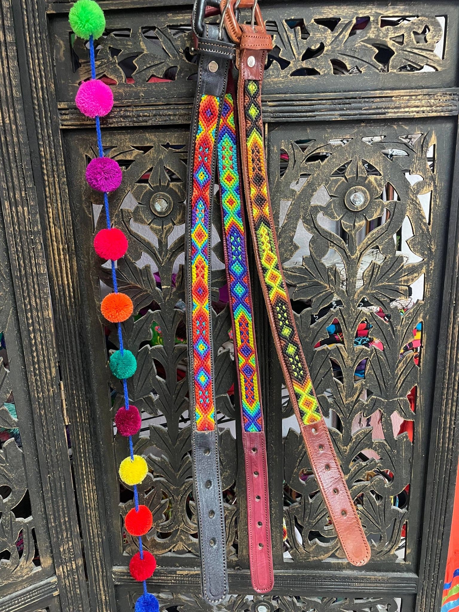 Image of Girls Unique Boho Embroidered Belt - Handmade Embroidered Belts - Boho Artisanal Belts