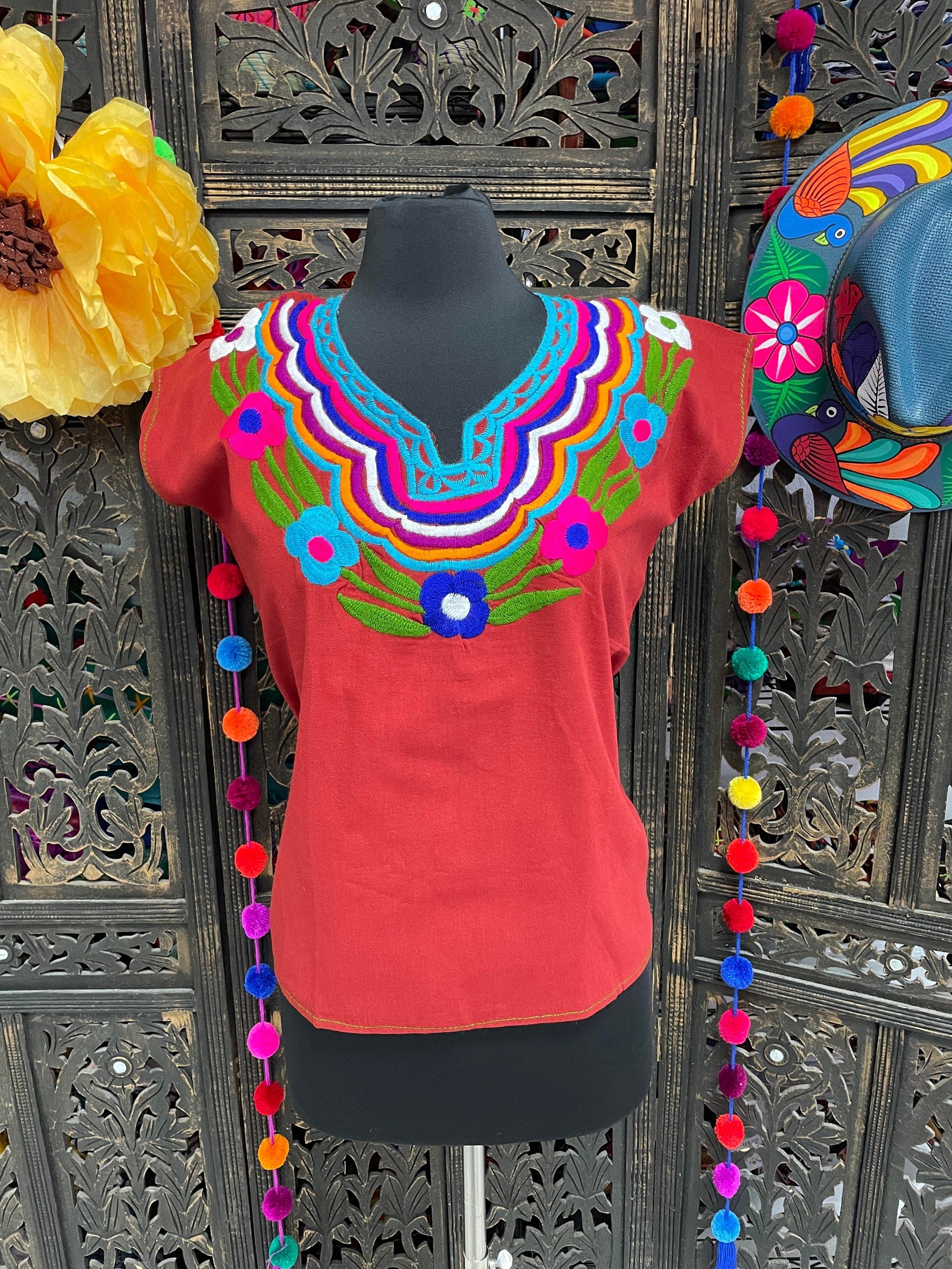 Beautiful Hand Embroidered Floral Blouse - Handmade Artisanal Blouse