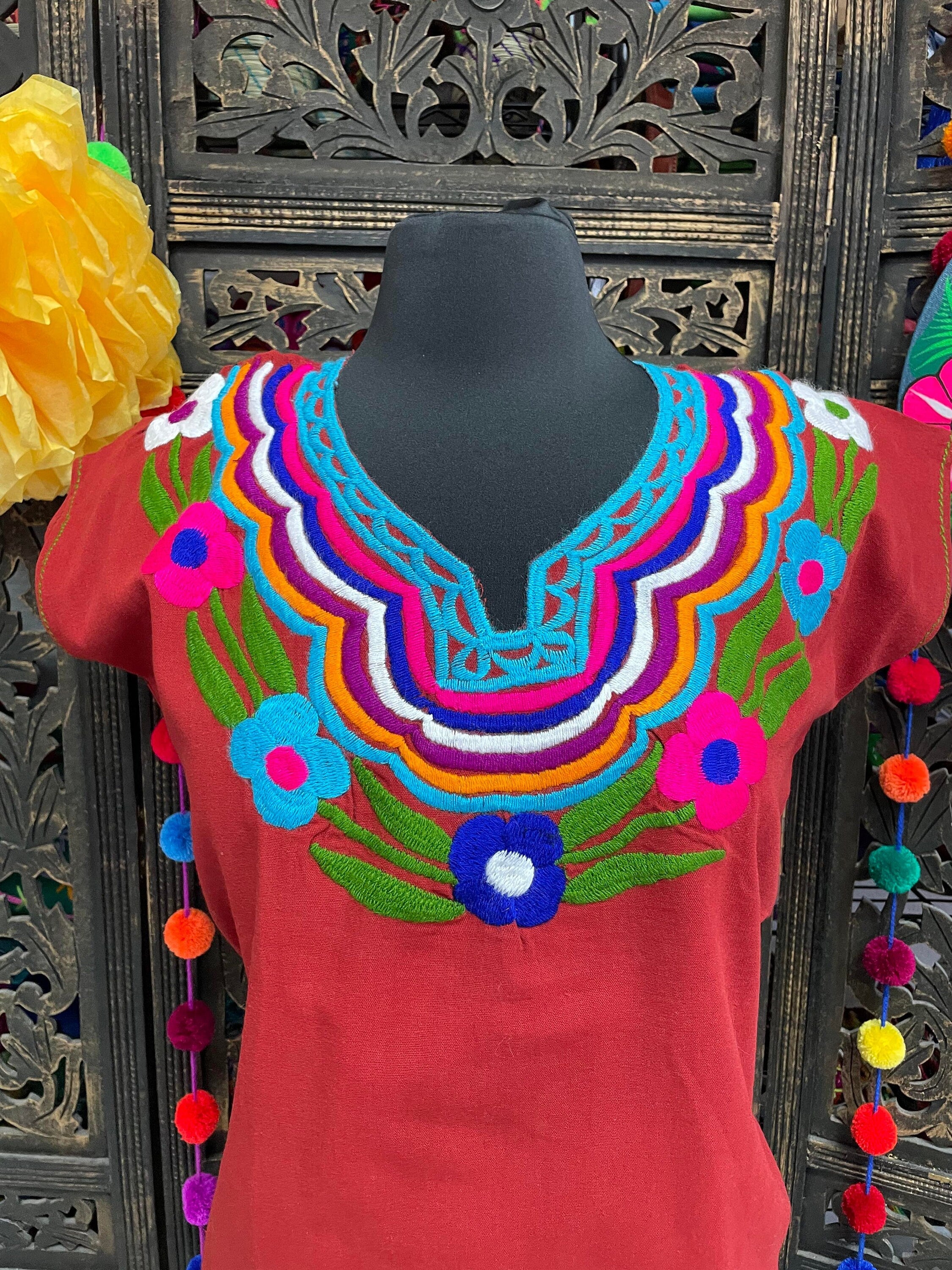 Beautiful Hand Embroidered Floral Blouse - Handmade Artisanal Blouse