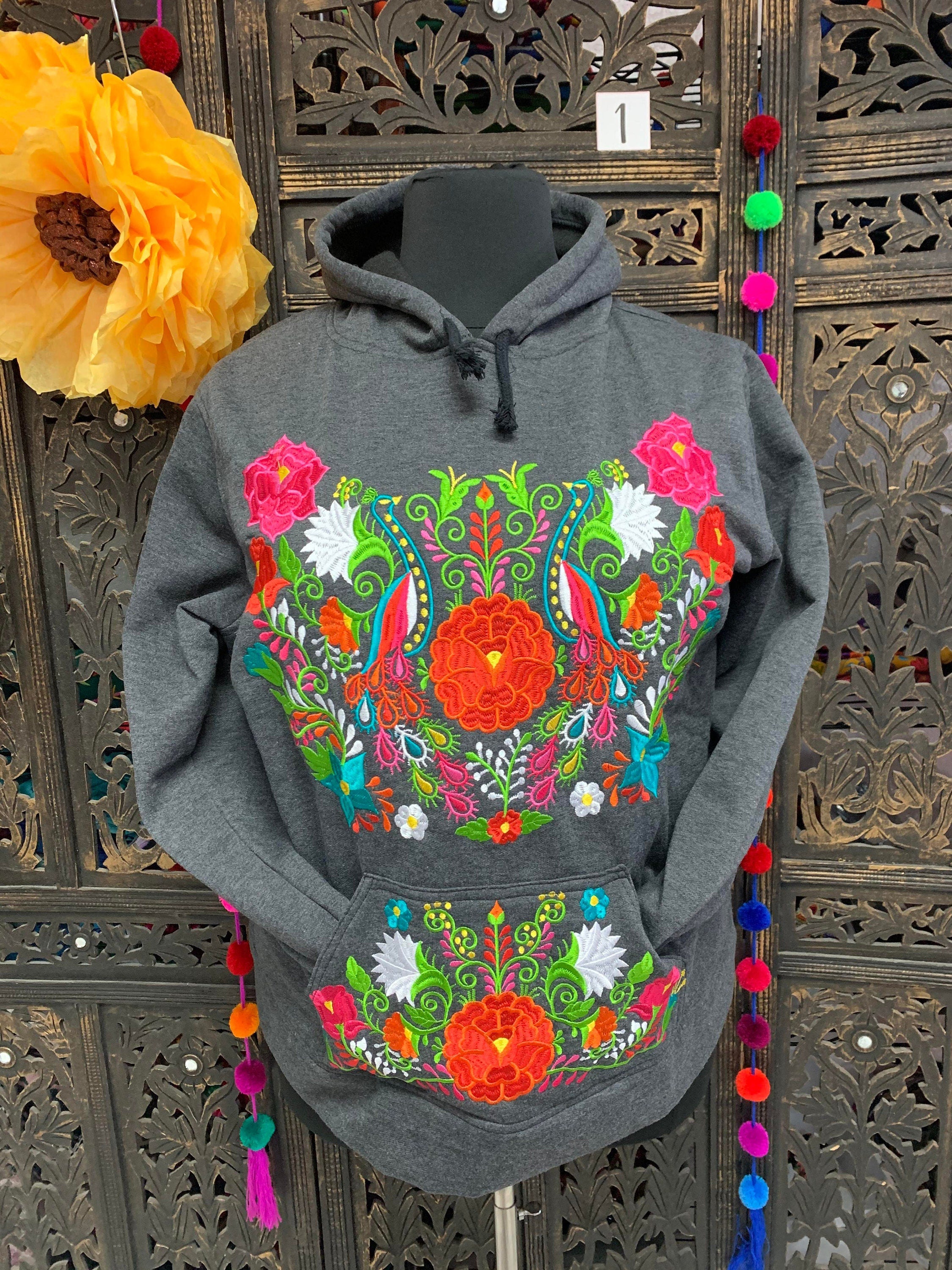 Image of 1X Mexican Embroidered Pullover Sweaters - Floral Embroidered Sweaters