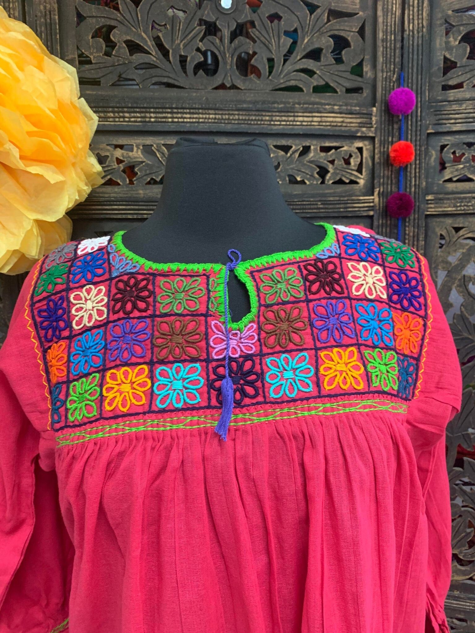 Beautiful Floral Rococo Embroidered Blouse - Mexican Embroidered Blouse - Floral Designs
