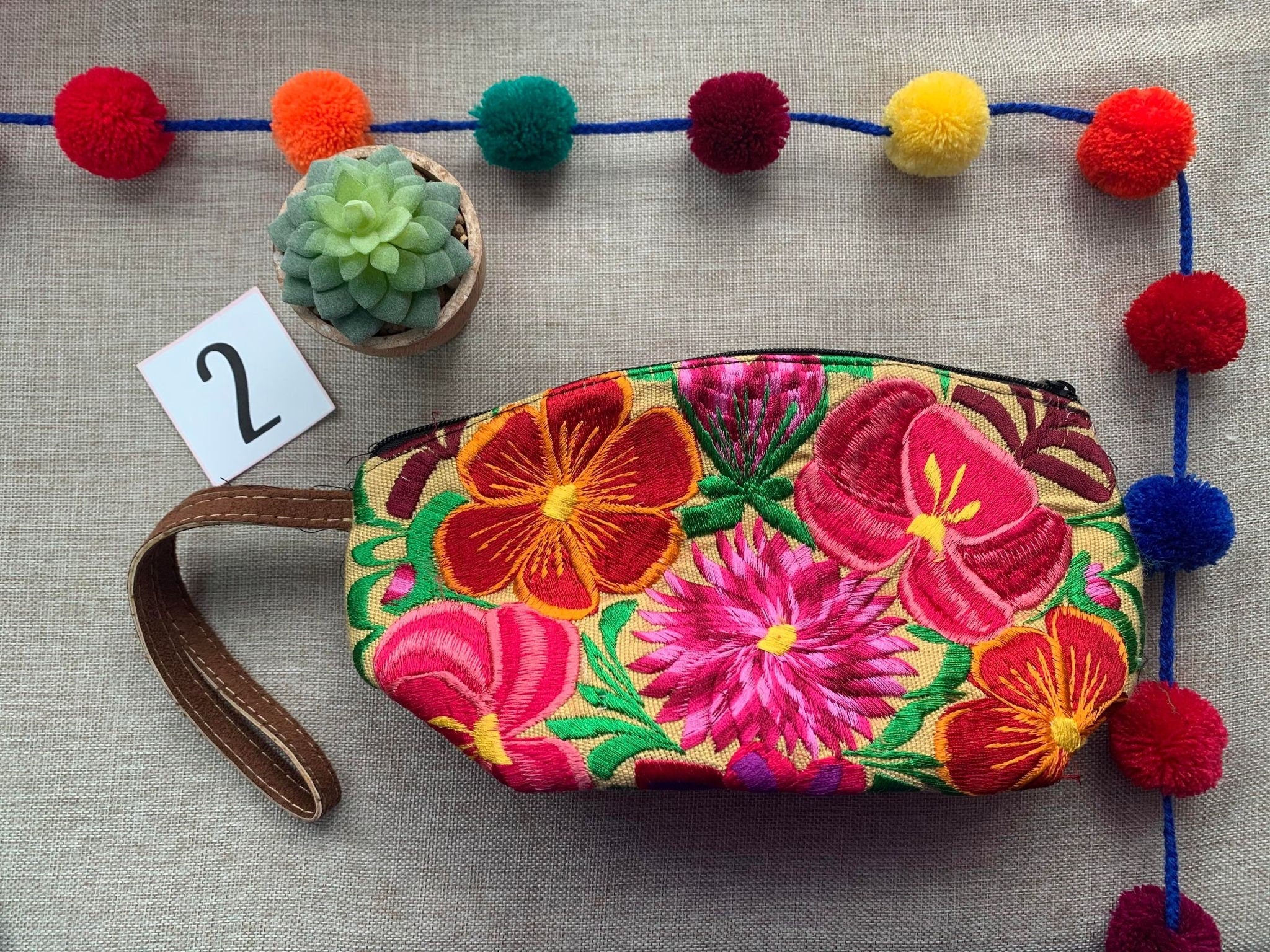 Image of Mexican Embroidered Cosmetic Bag